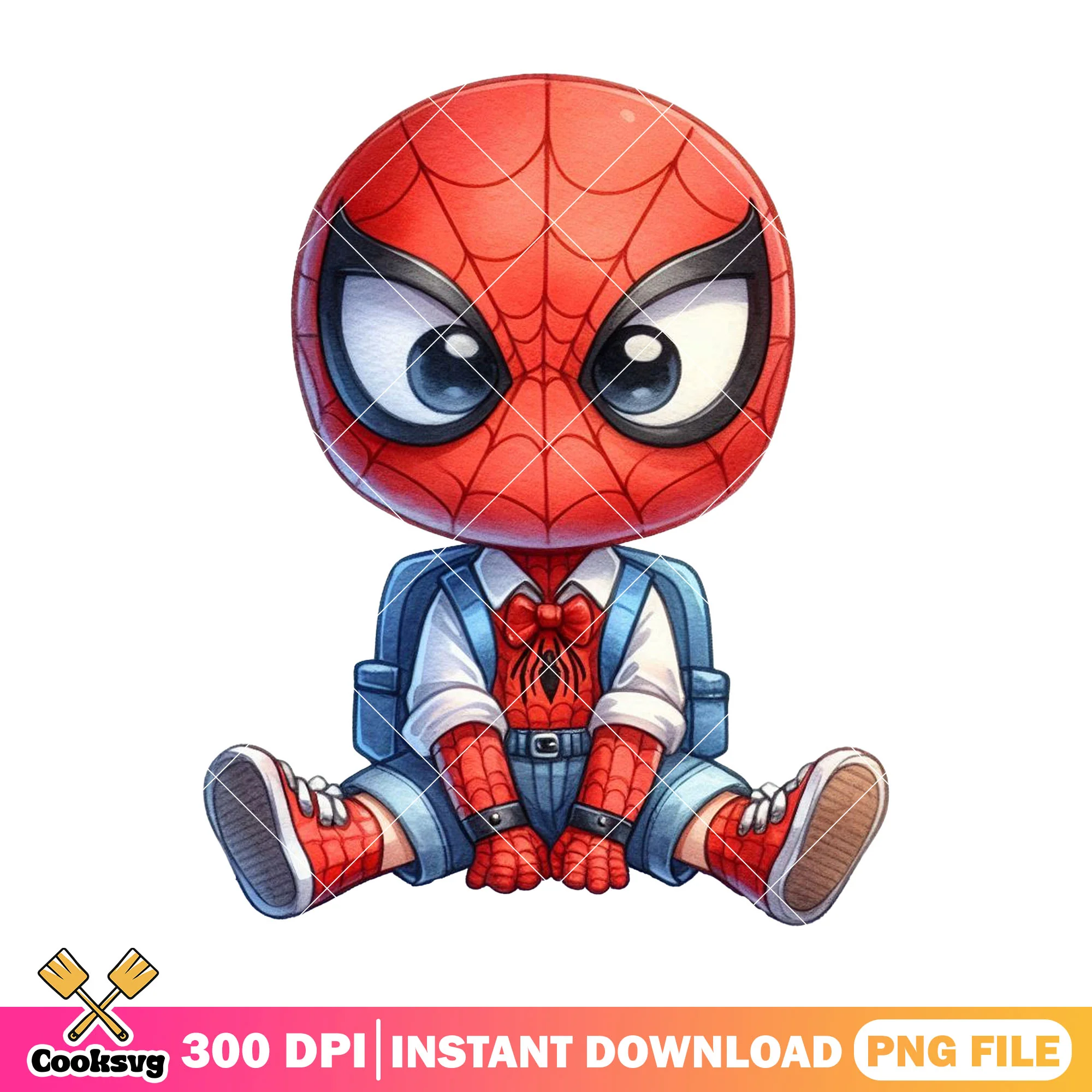 Cute spider man design png, marvel movie png, going back to school png