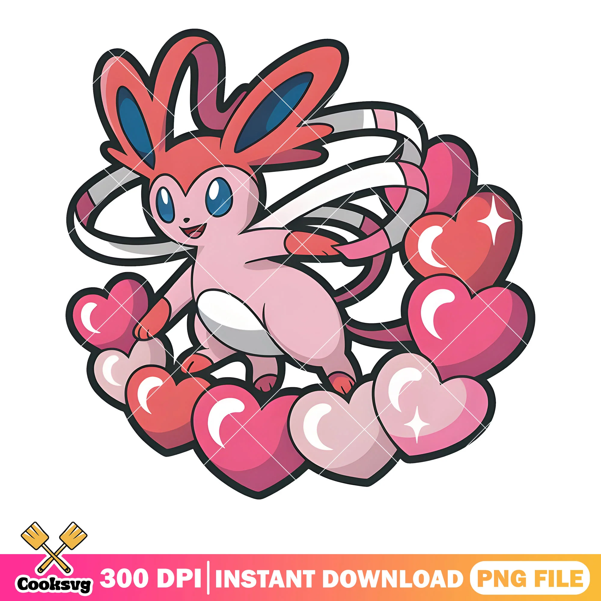 Cute sylveon fairy pokemon png, pokemon gifts png, pokemon sylveon png