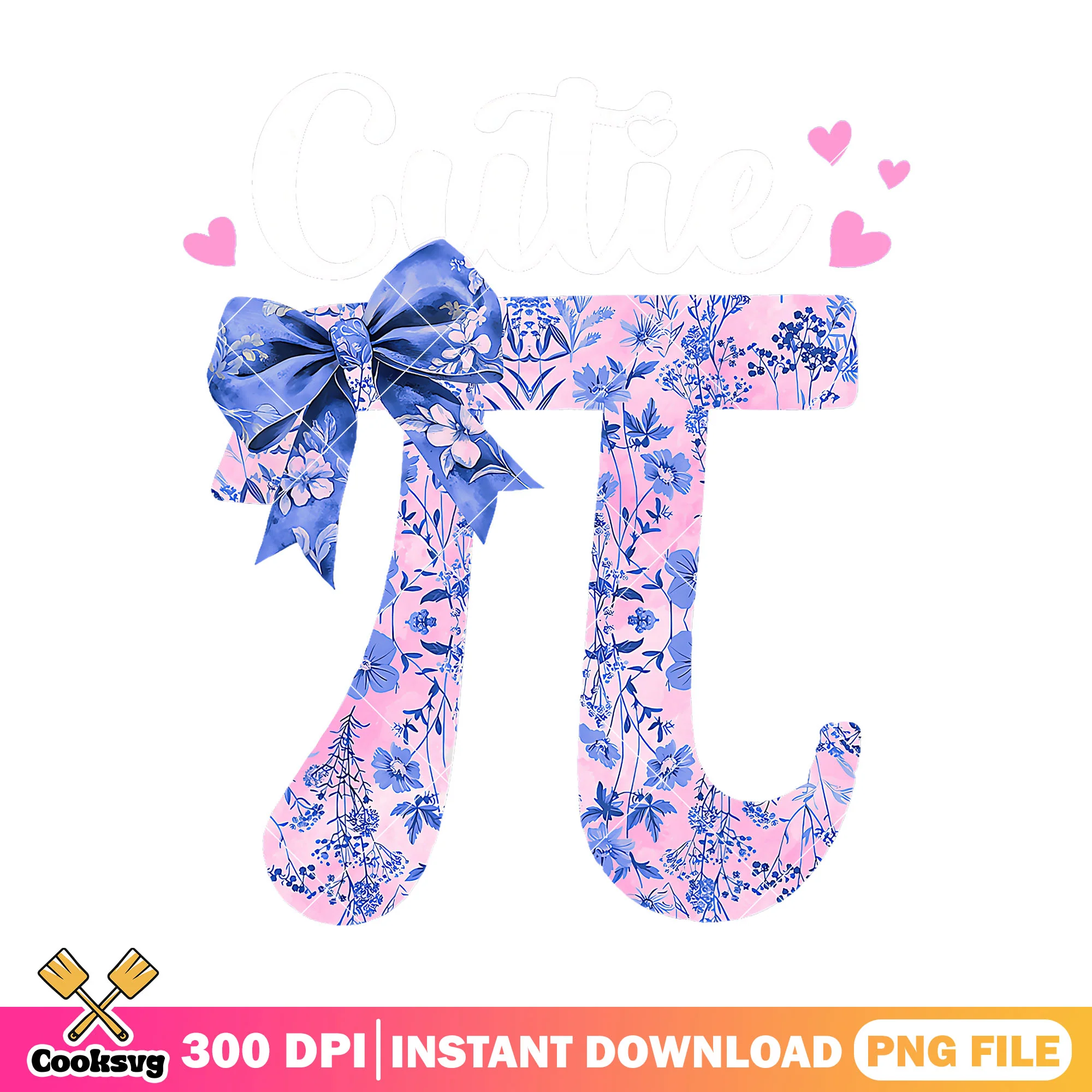Cutie bow pi design png, pi number png, back to school png