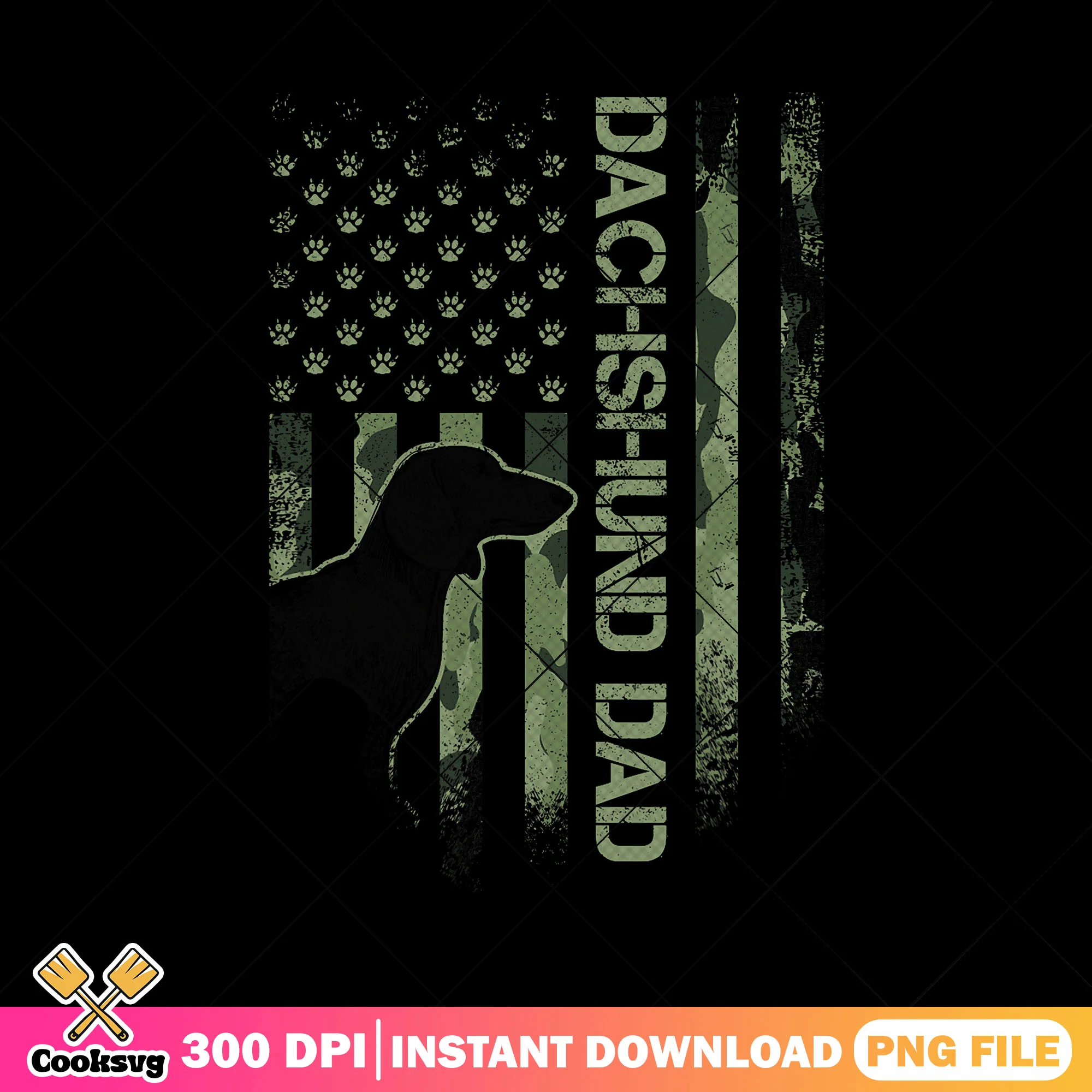 Dachshund dad usa flag png, funnt dog png, happy fathers day png