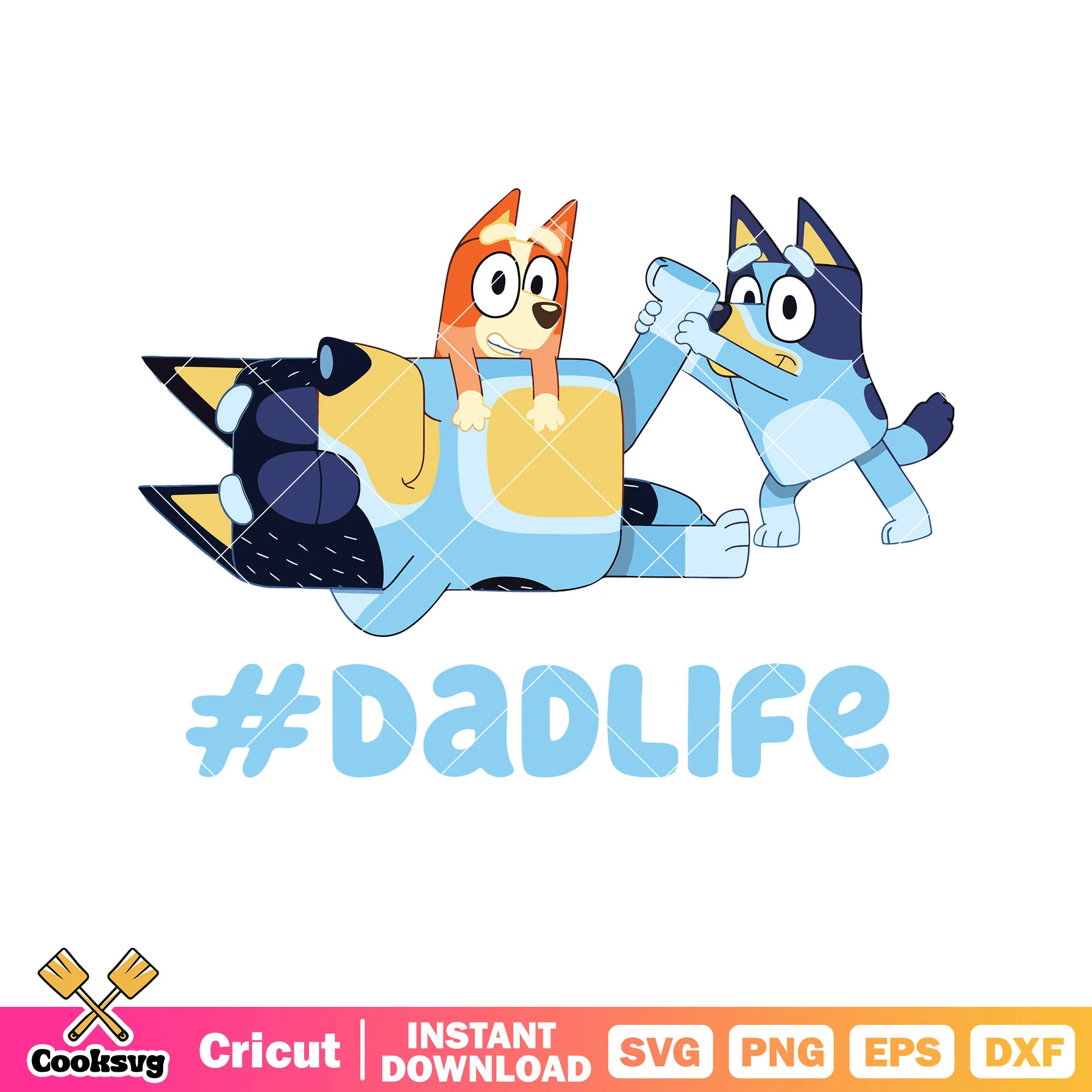 Dadlife heeler bluey bingo svg, bluey fanily svg, bluey plush svg