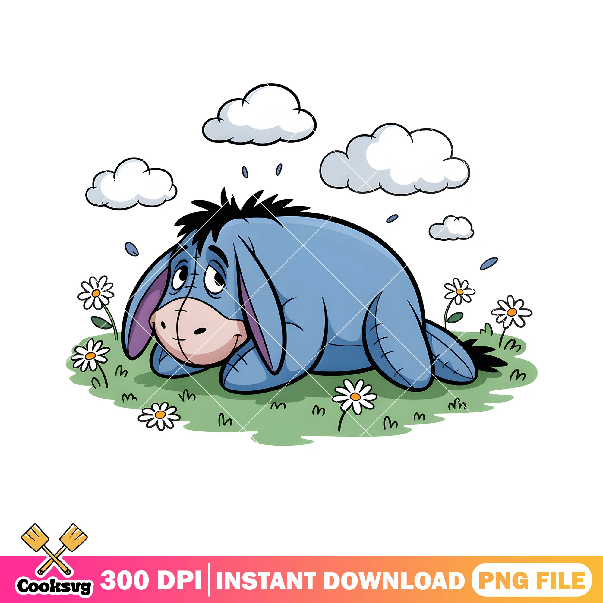 Daisy eeyore flower png, disney eeyore png, pooh friends png