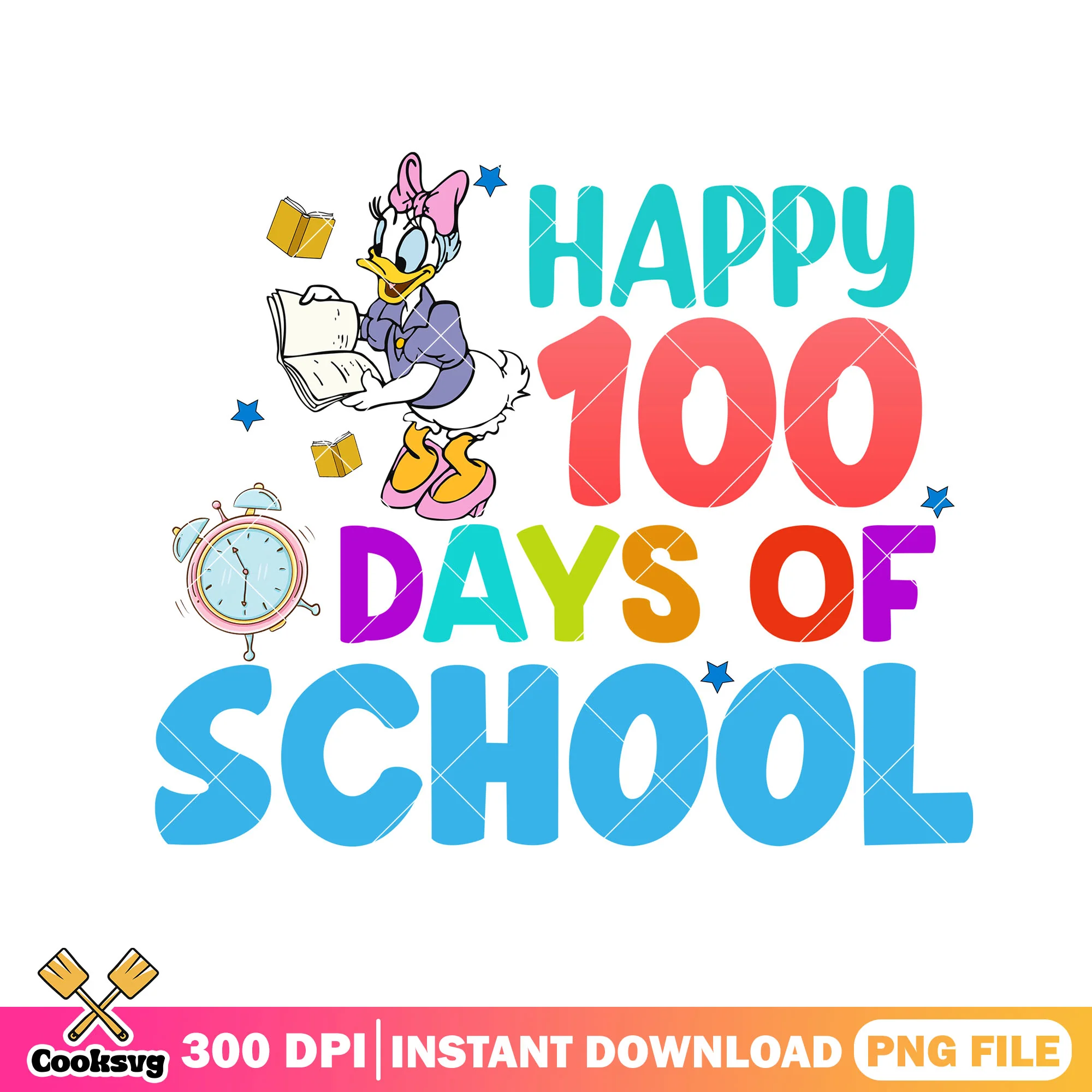 Daisy happy 100 days school png, go back to school png, daisy cute png