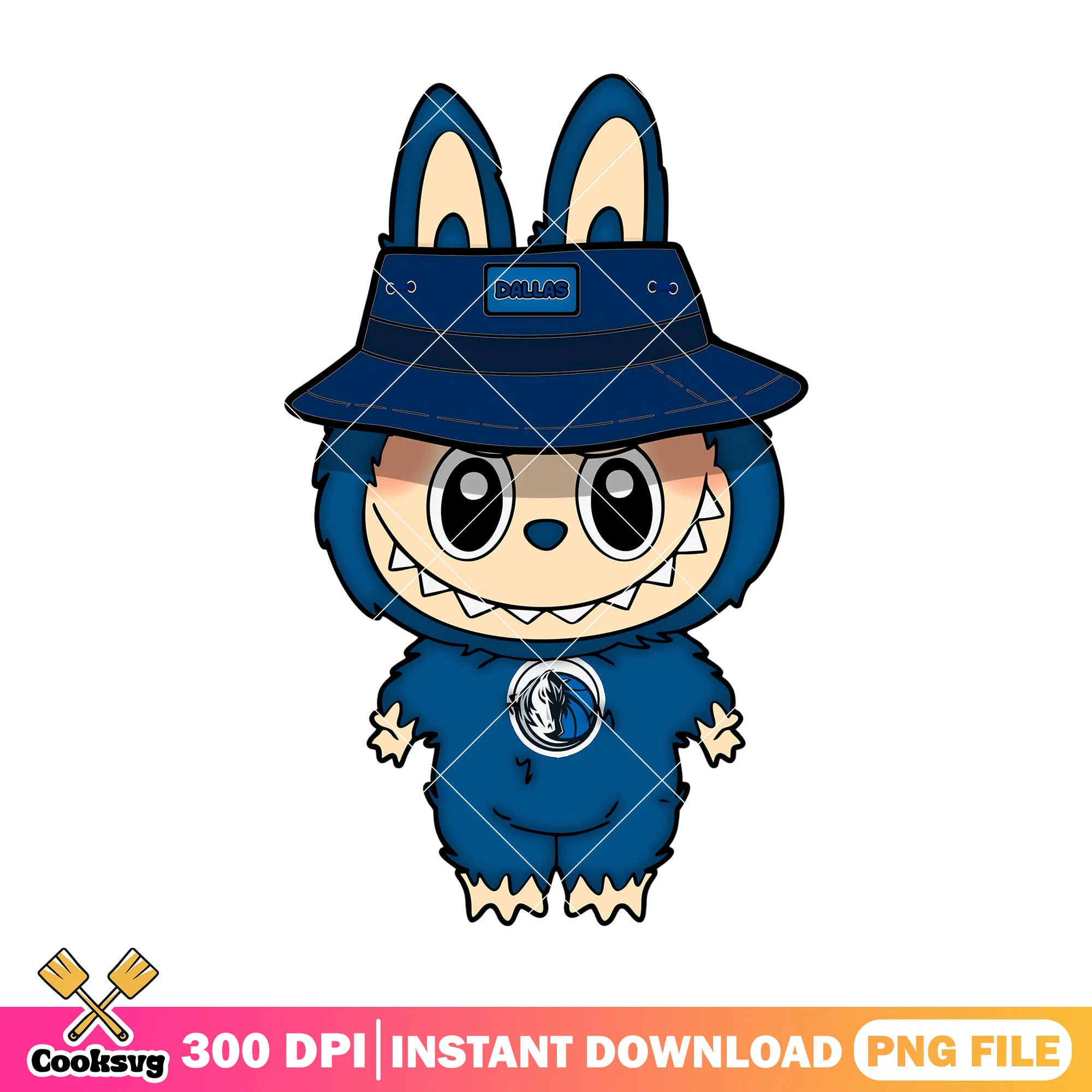 Dallas labubu baseball team png, labubu blue png, labubu monster png