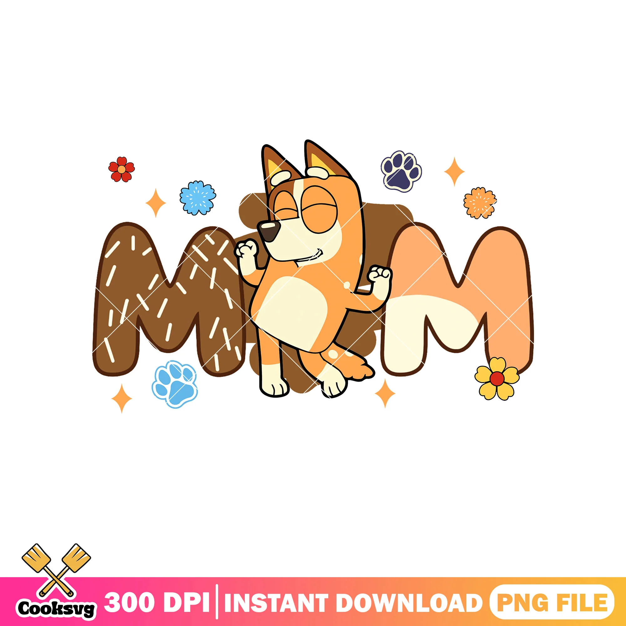 Dance bluey dog mum funny png, cartoon bluey png, bluey ornament png