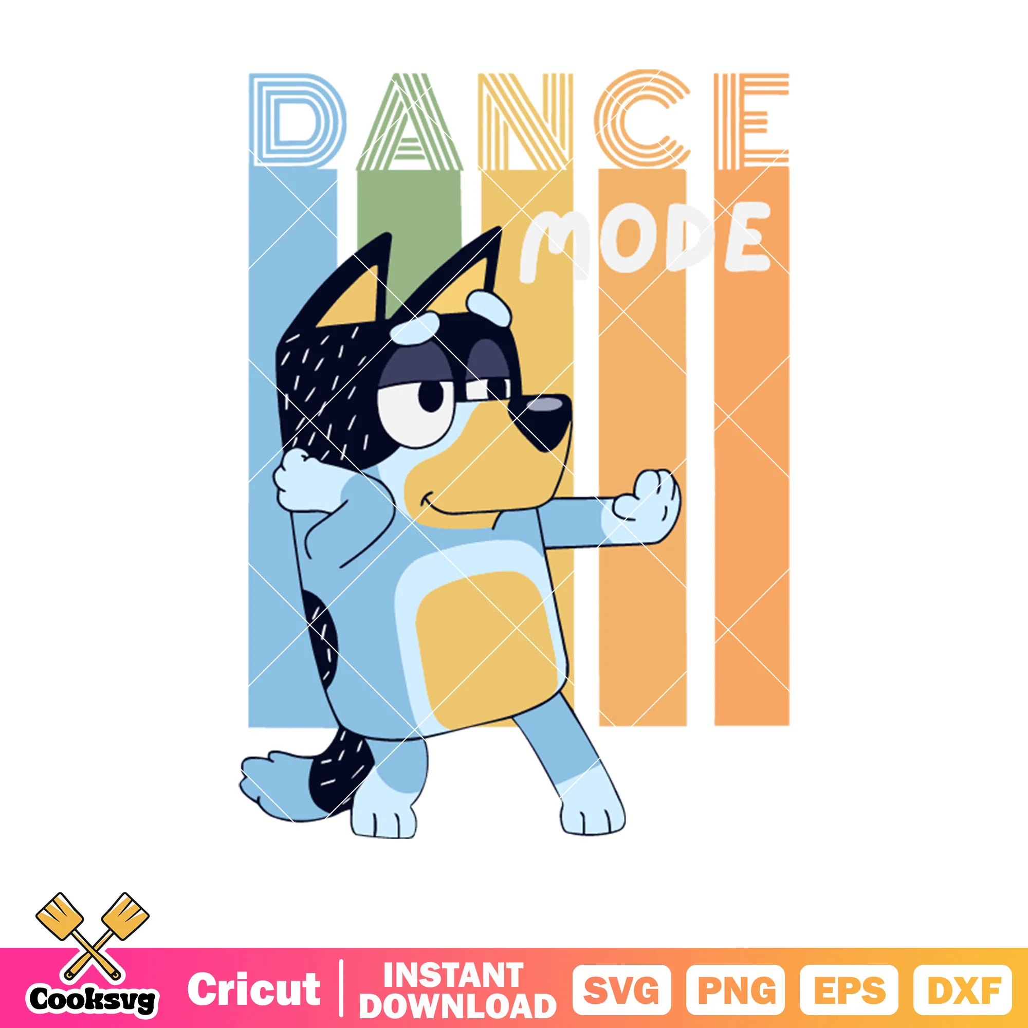 Dance mode bluey dad svg, bluey dance svg, character svg, bluey rad dad svg