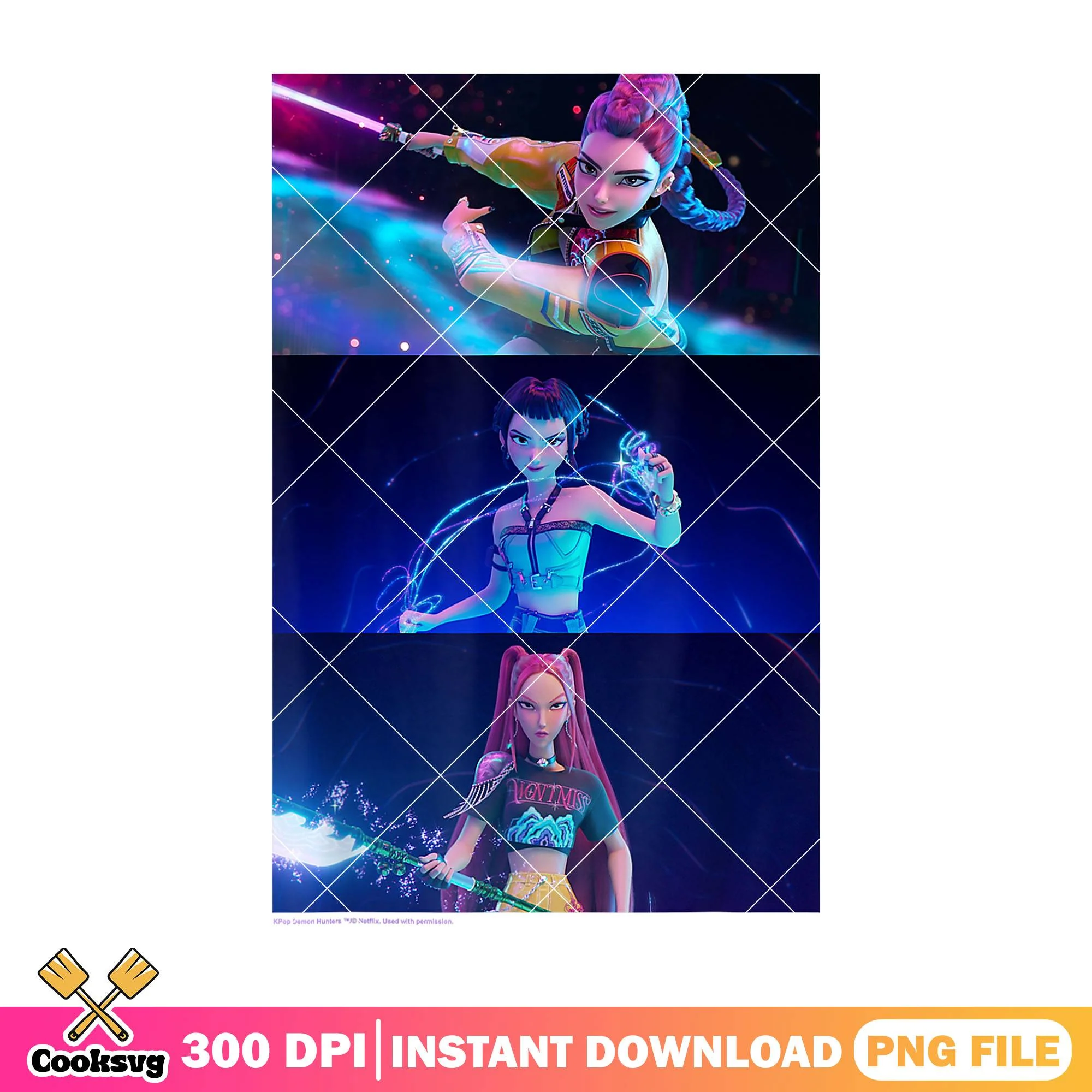 Dancing girl in battle png, huntrix band png, huntrix girl png