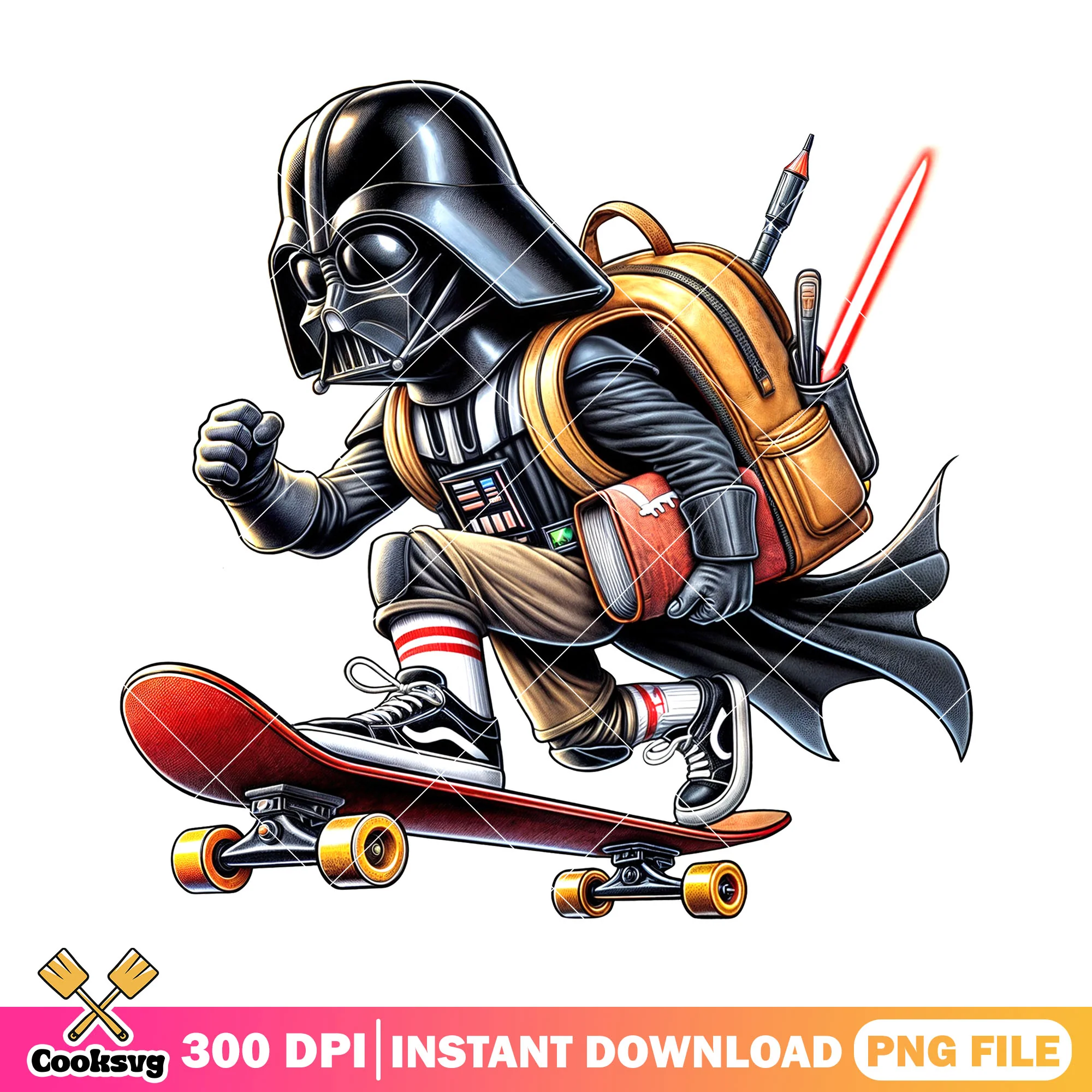 Darth vader goes to school png, star war png, happy back to school png