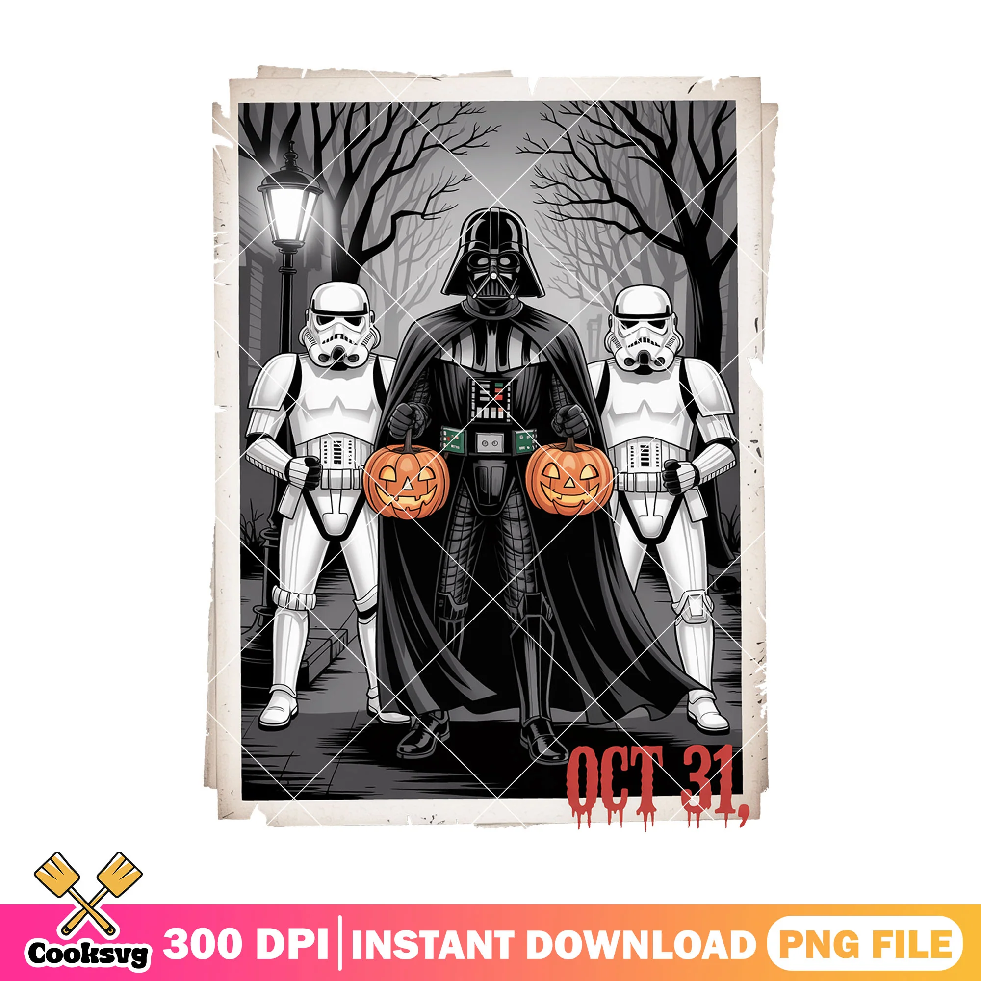 Darth vader stormtroopers png, halloween movie png, vintage clothing png