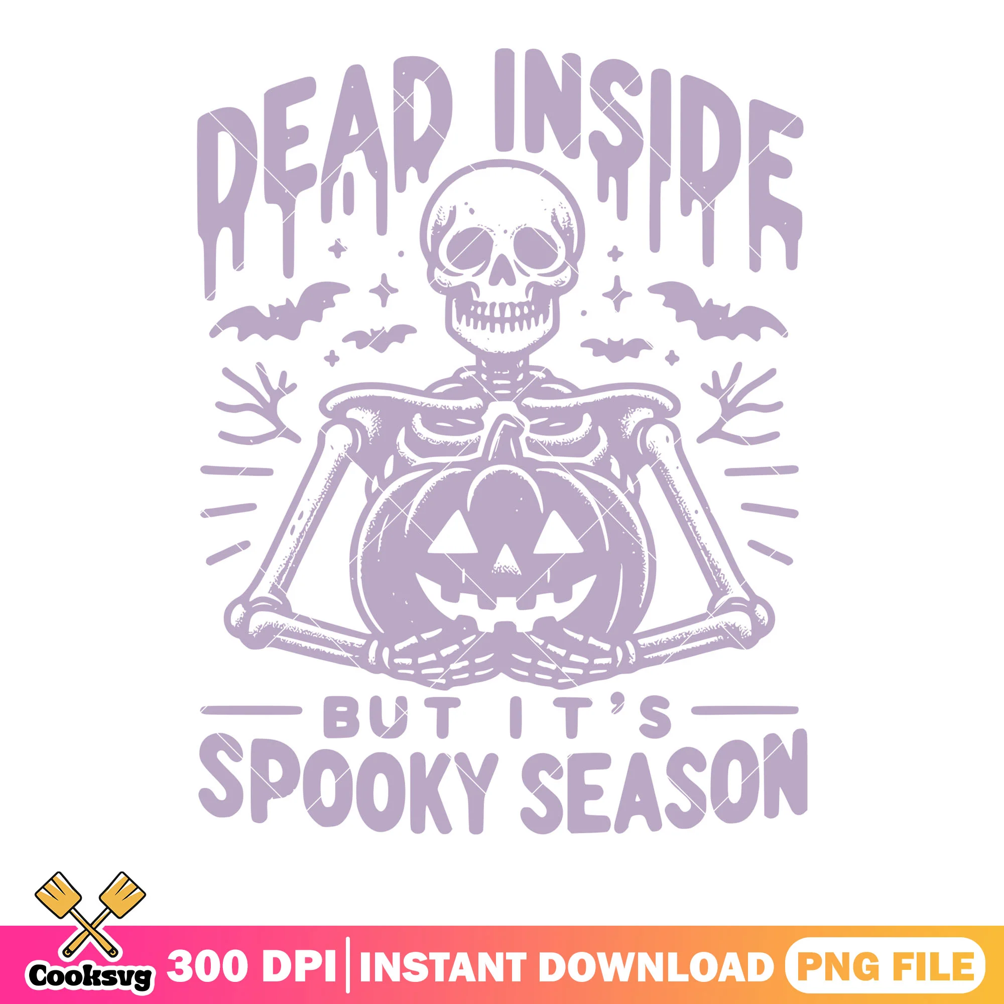 Dead inside but it spooky season png, jack o lantern png