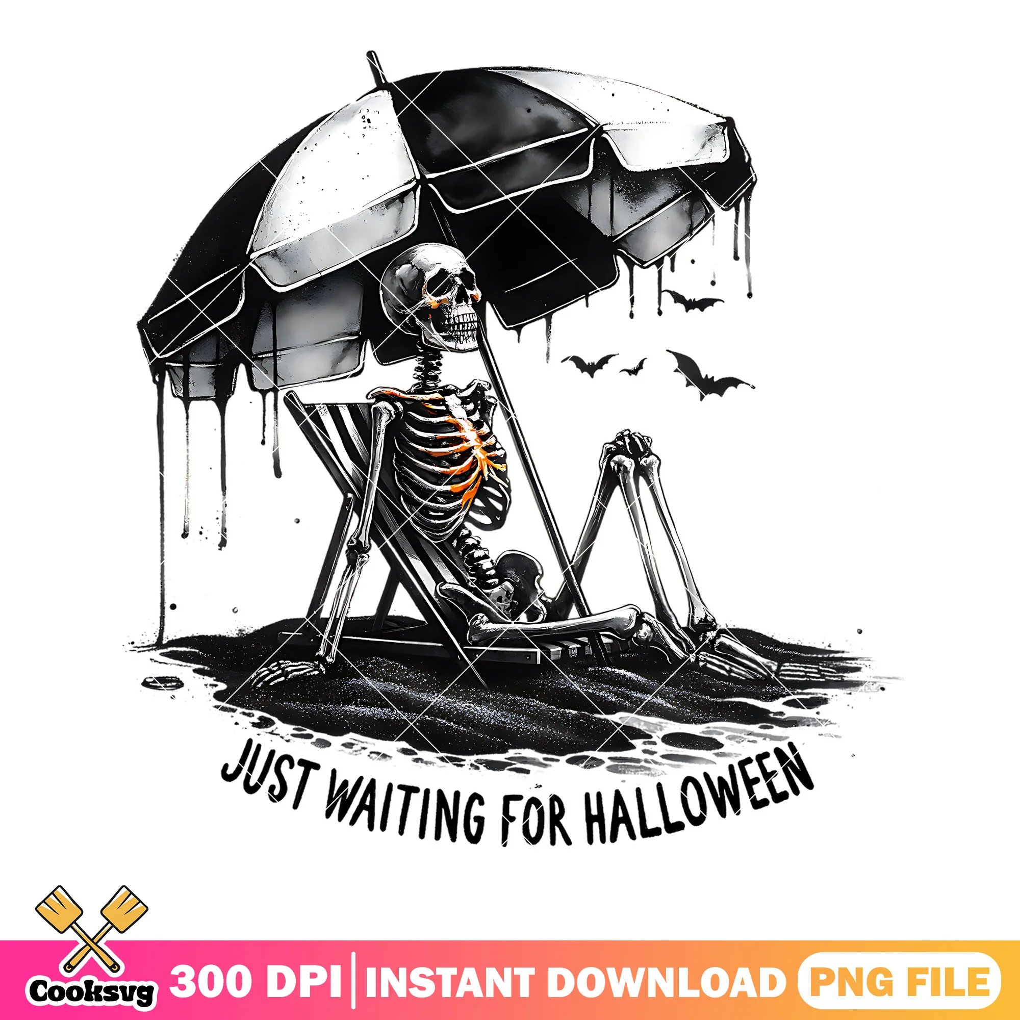 Dead man beach vibe png, skeleton costume png, halloween scary png