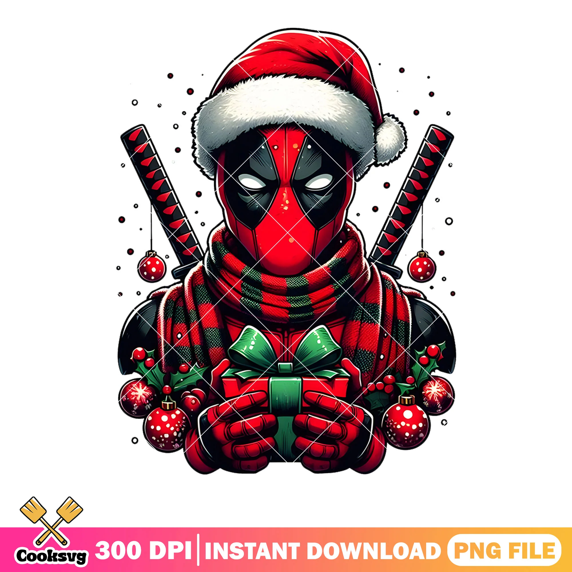 Deadpool christmas funny png, holiday gift png, ornament beauty png