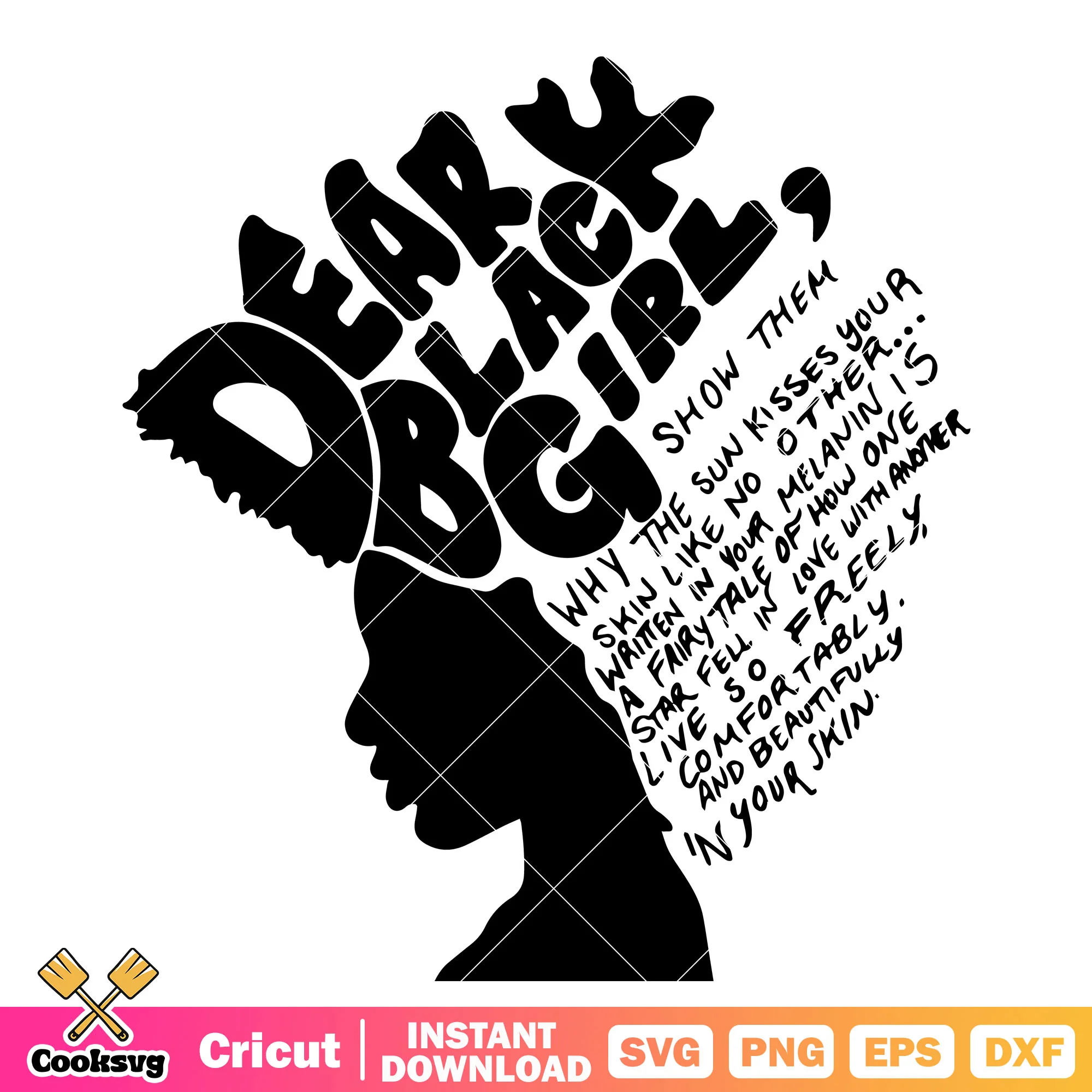 Dear black girl quotes svg, black girl quotes svg, trending quote svg