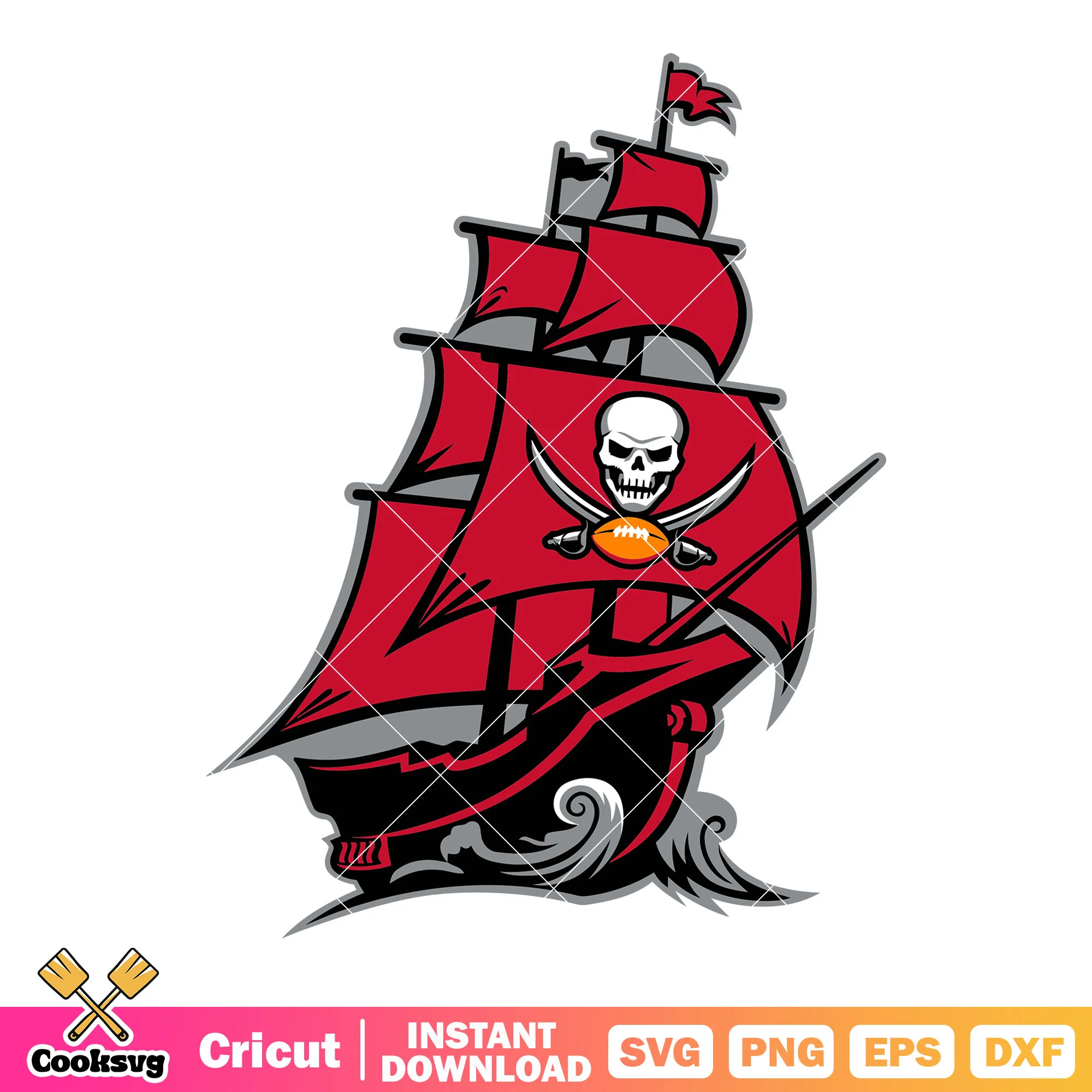 Death red pirate ship svg, tampa bay buccaneers svg, bucs svg