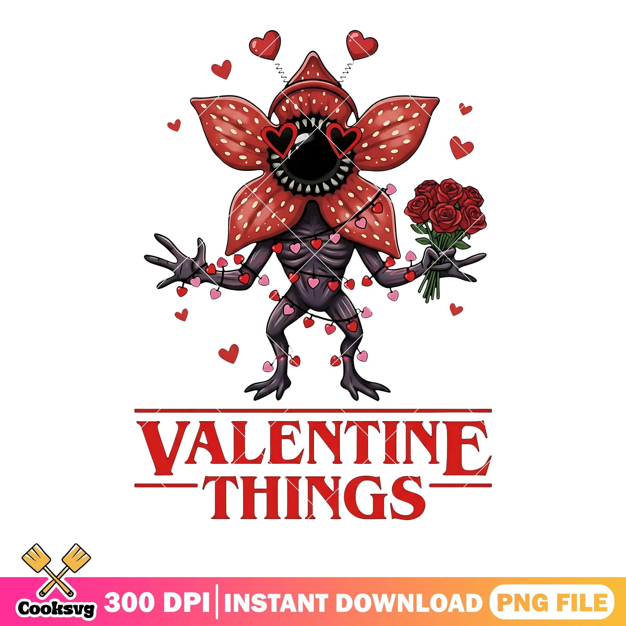 Demogorgon valentine png,stranger things png,valentine png