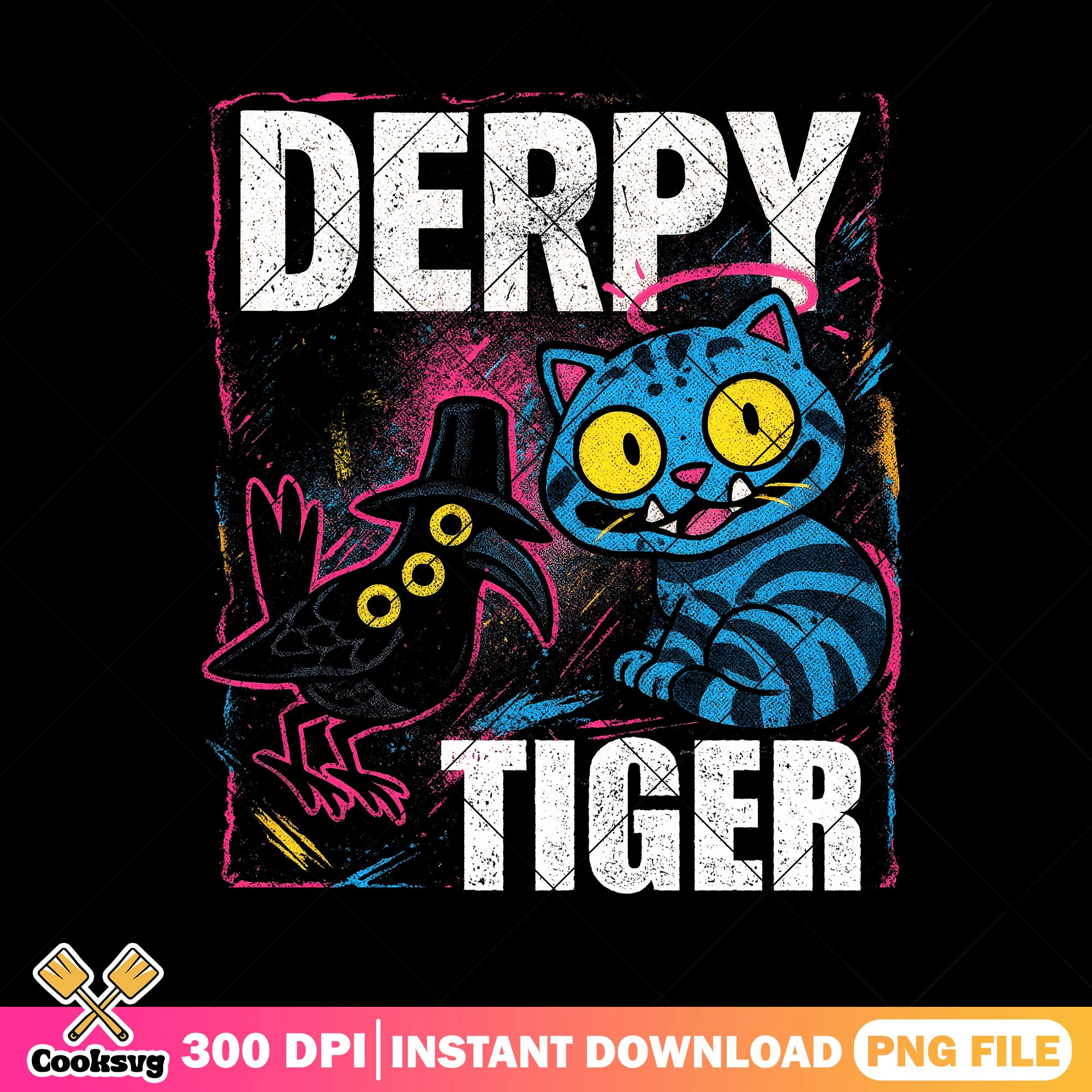 Derpy and sussy neon style png, derpy tiger png, derpy sussy png