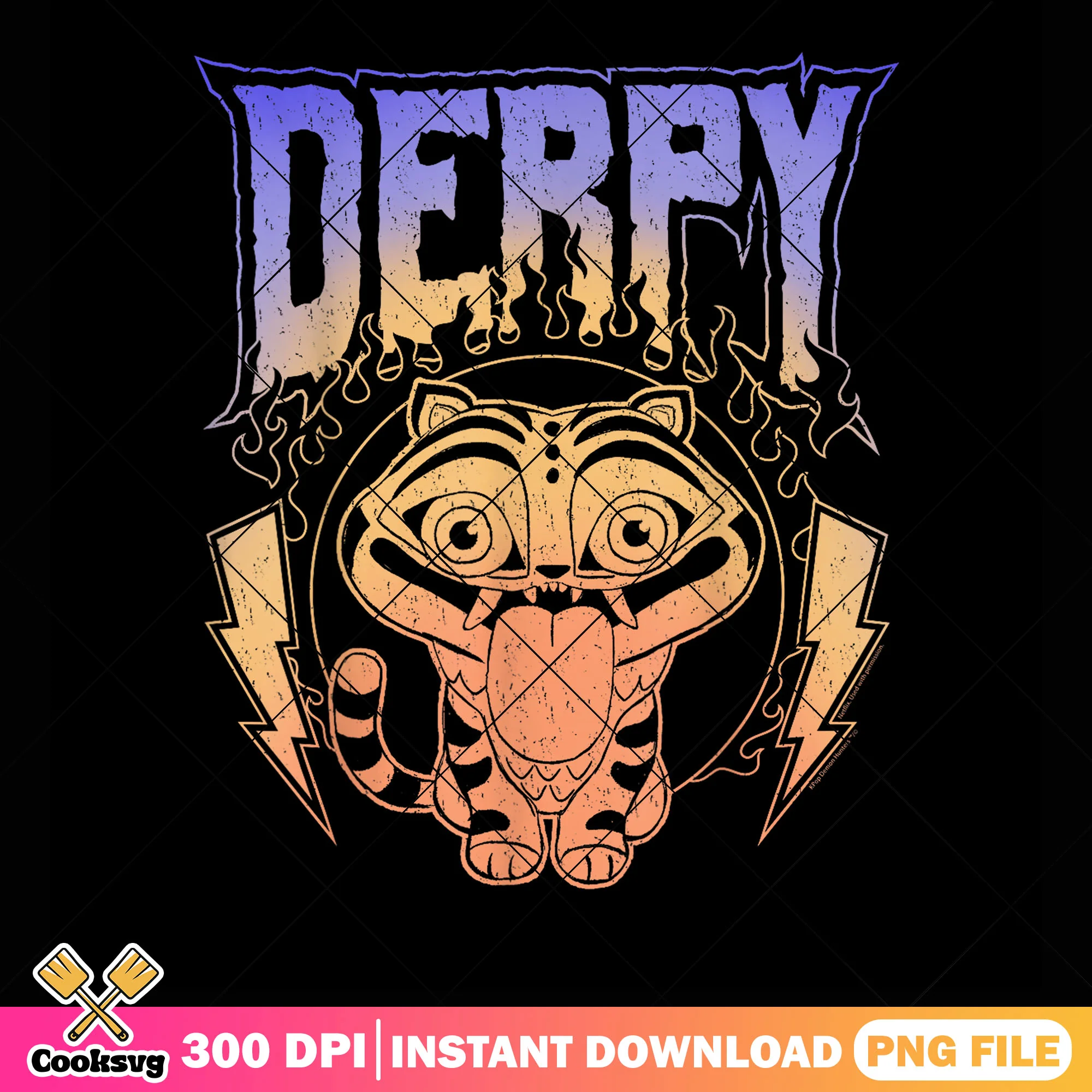 Derpy energetic design png, derpy tiger png, kpop netflix png