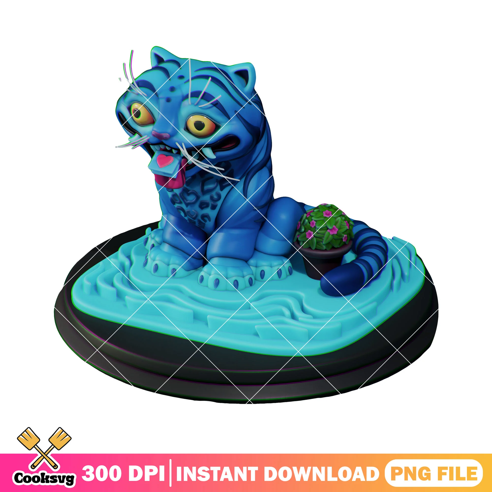 Derpy planter figure png, derpy tiger png, cute derpy png
