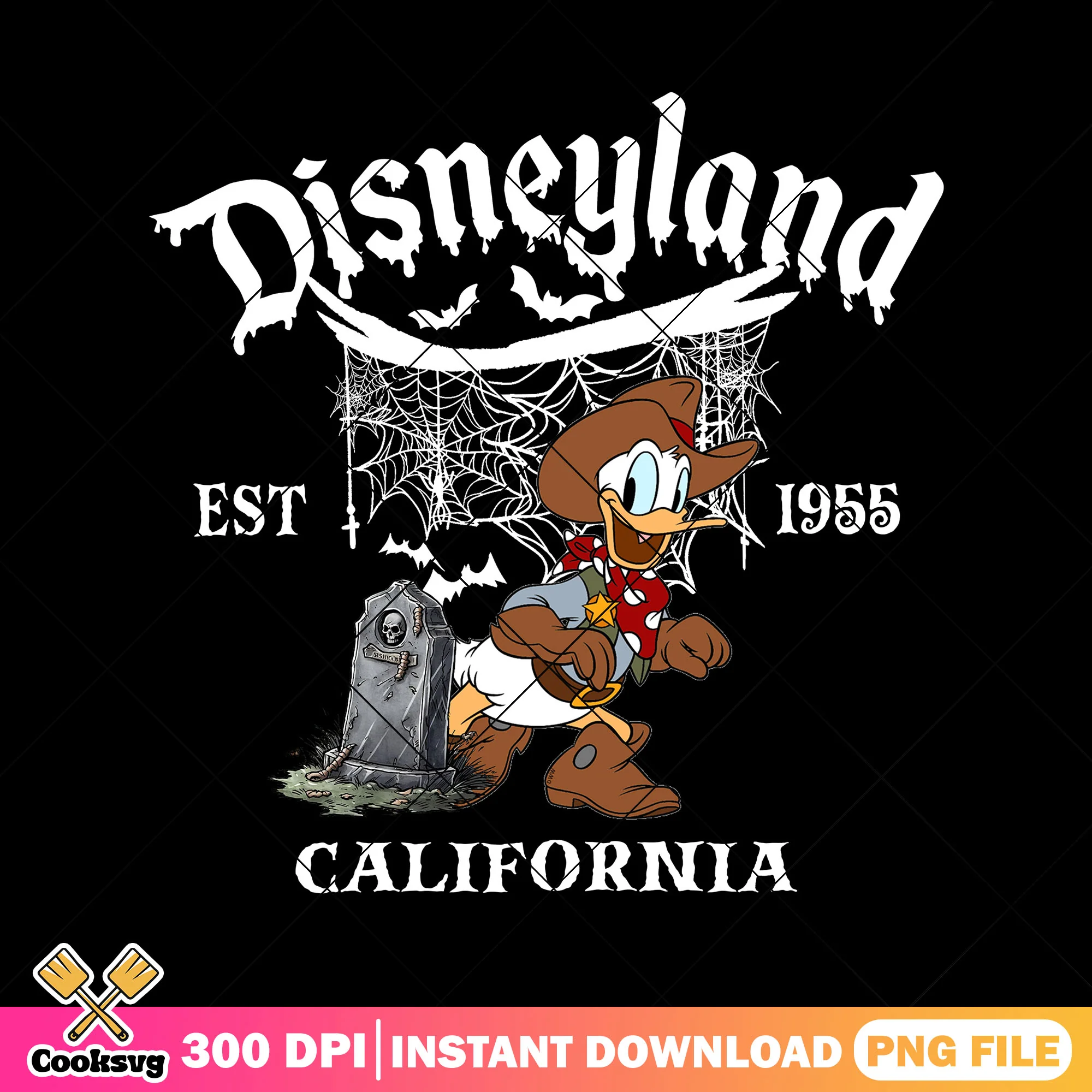 Design donald cosplay cowboy png, halloween idea png, cute donald png