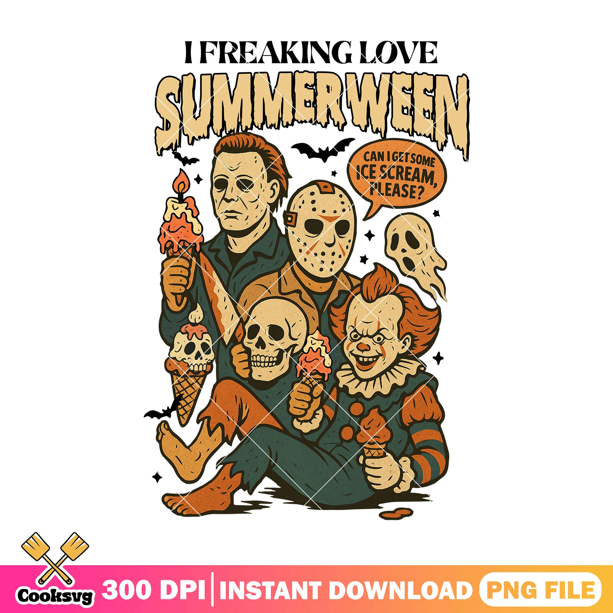 Design horror summer png, halloween spirit png, horror movie png