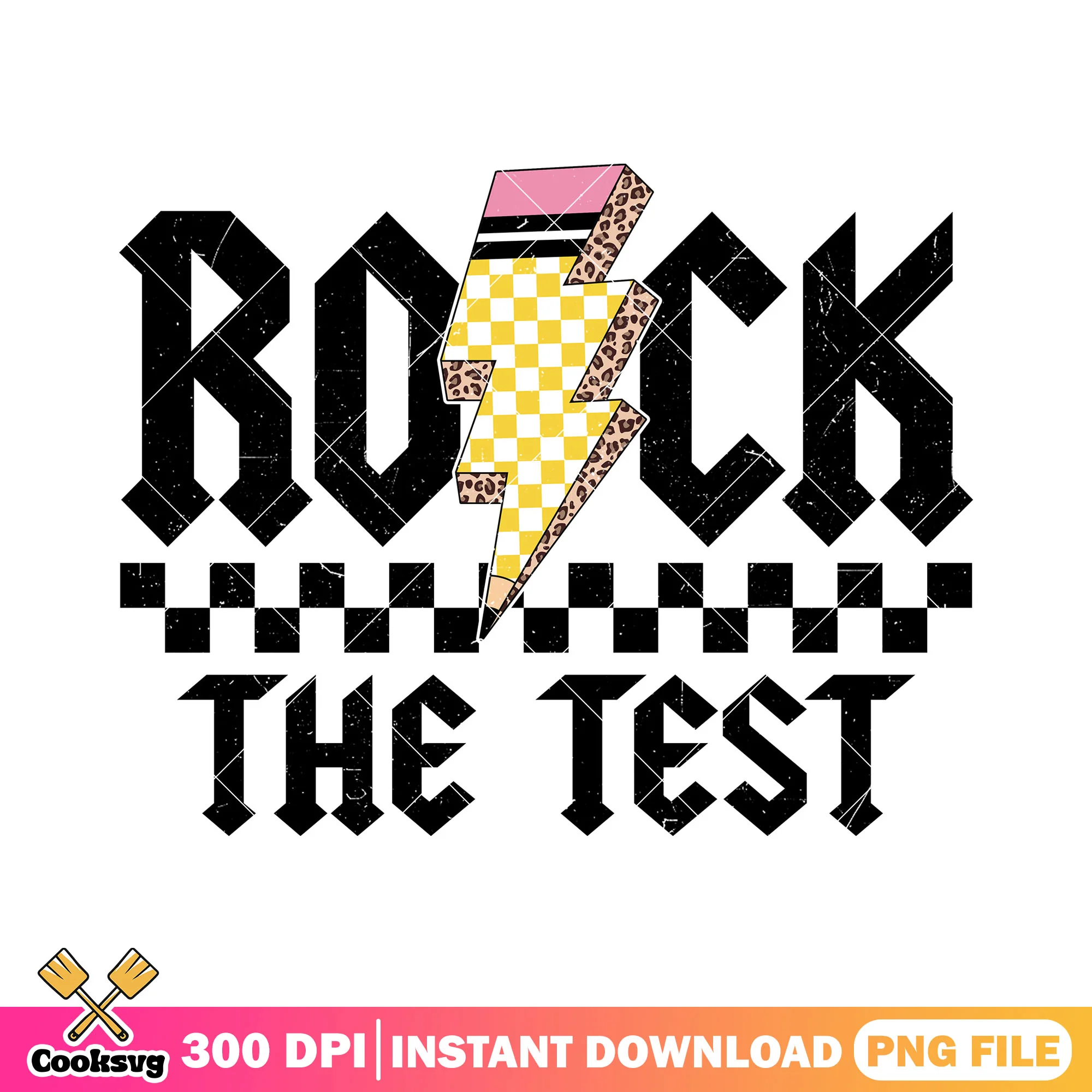 Design rock the test png, back to school image png, black font png