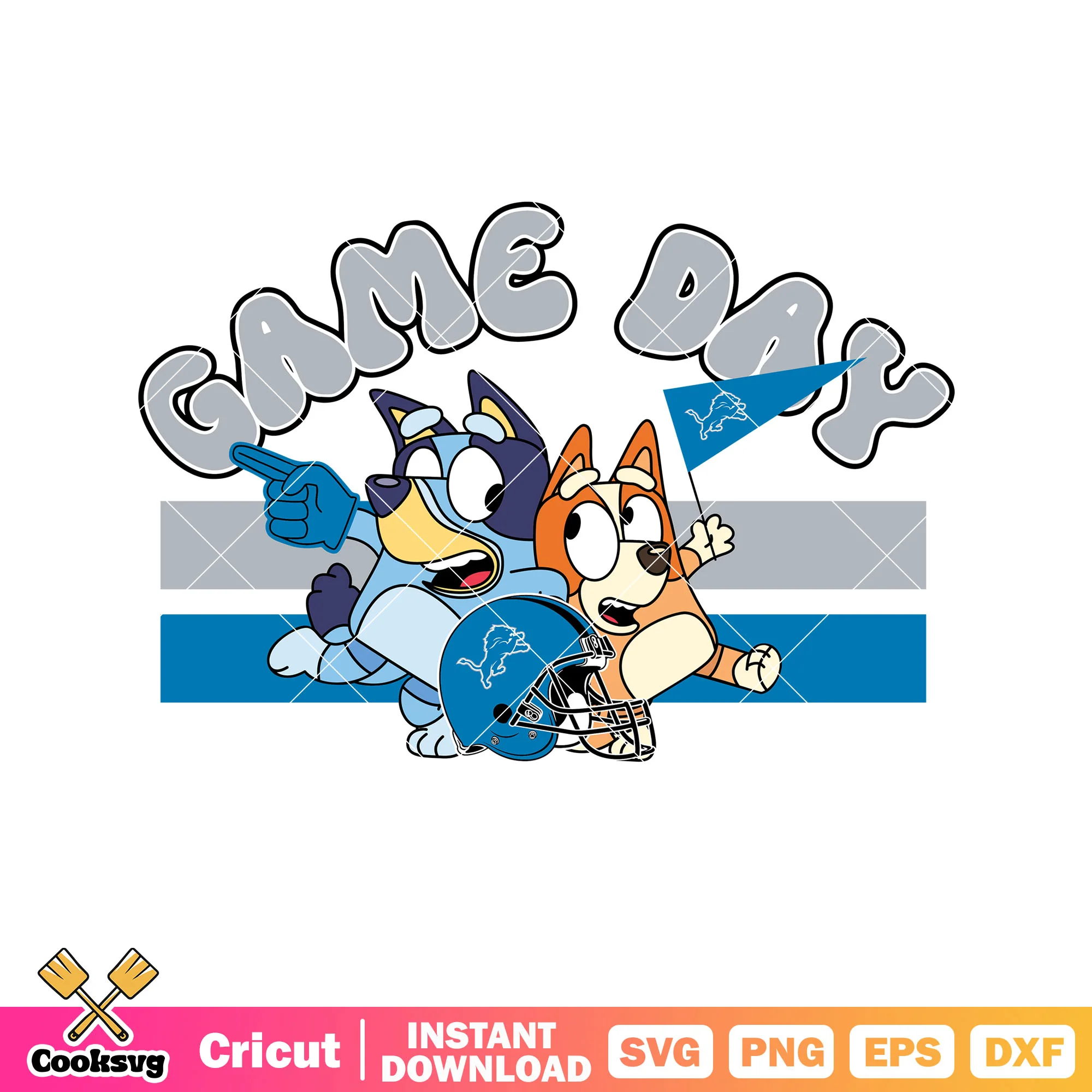 Detroit lions game day bluey nfl svg, bluey bingo svg, detroit lions decals svg