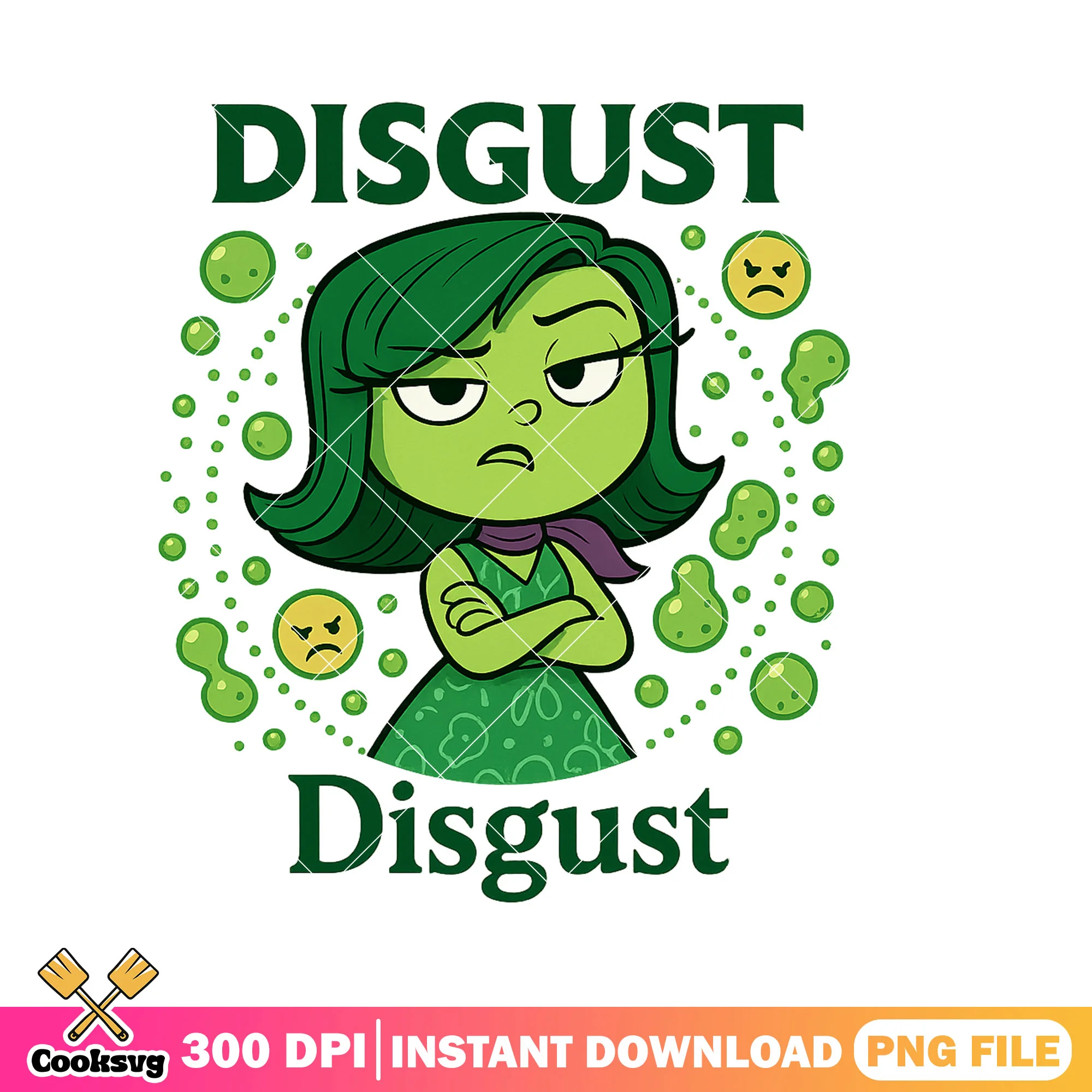 Disgust design png, disgust inside out 2 png, inside out characters png