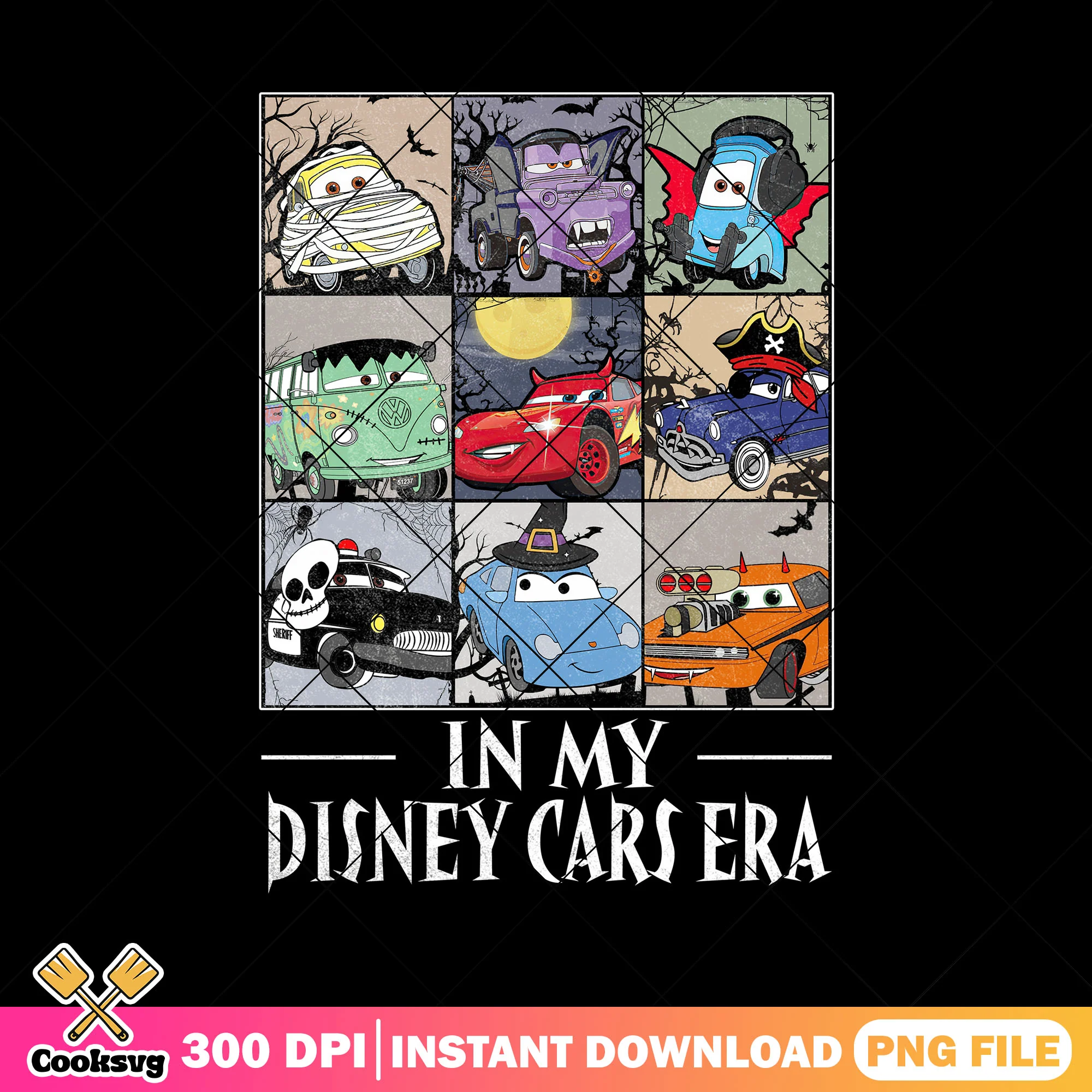 Disney cars era design png, halloween ideas png, disney horror png