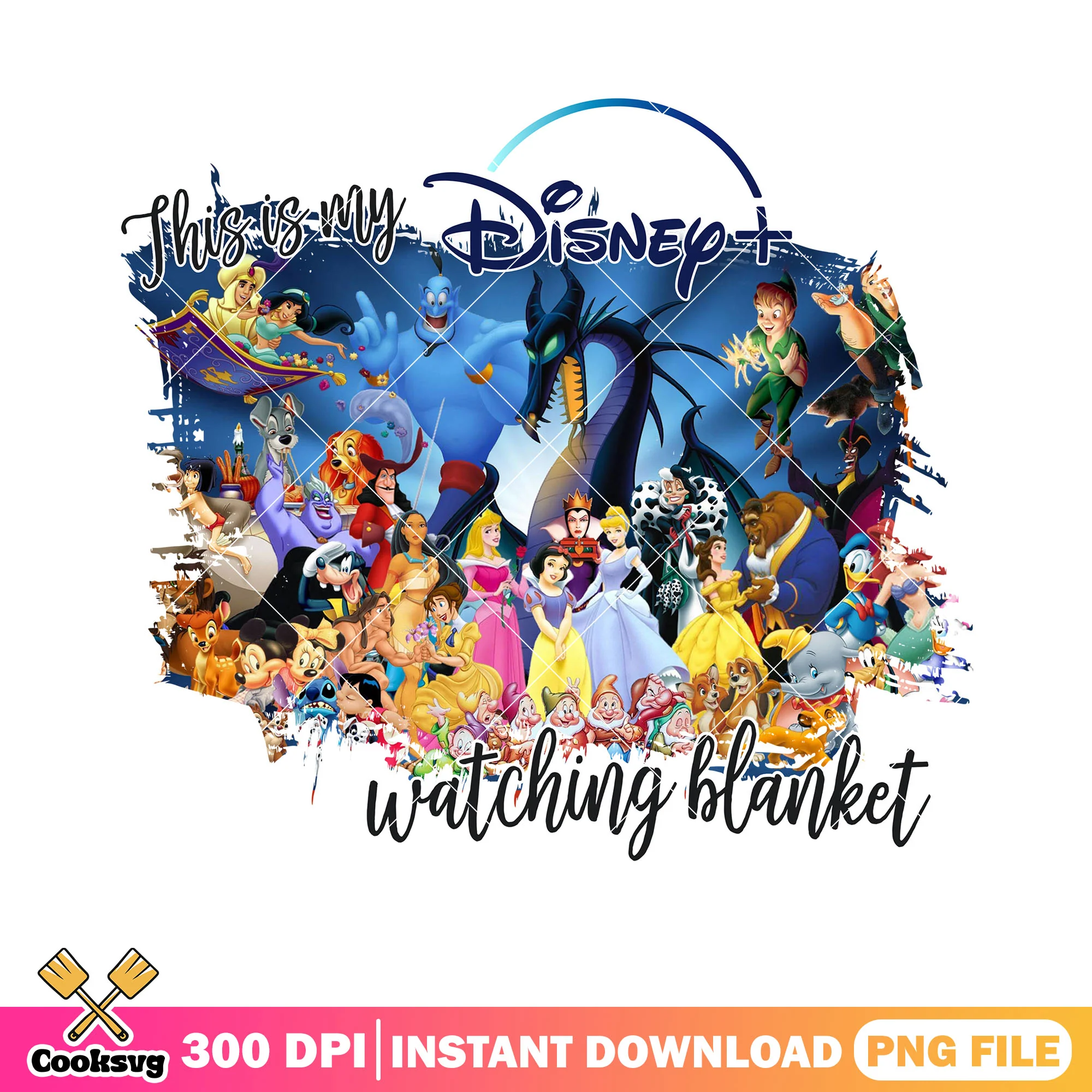 Disney characters collage png, watching blanket png, peter pan png