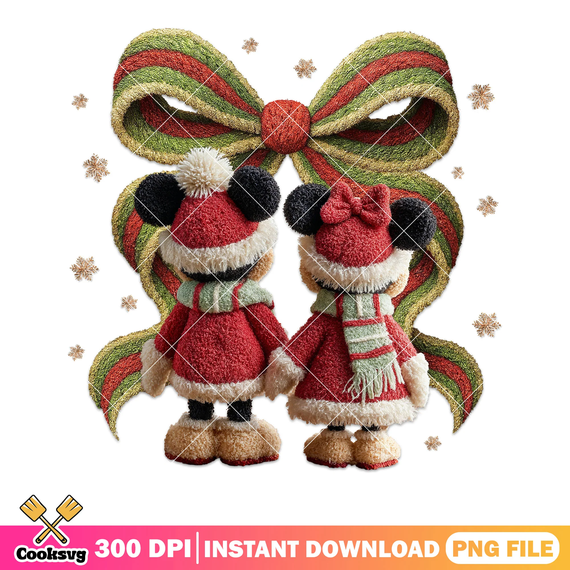 Disney couple xmas png, minnie mouse png, santa claus costume png