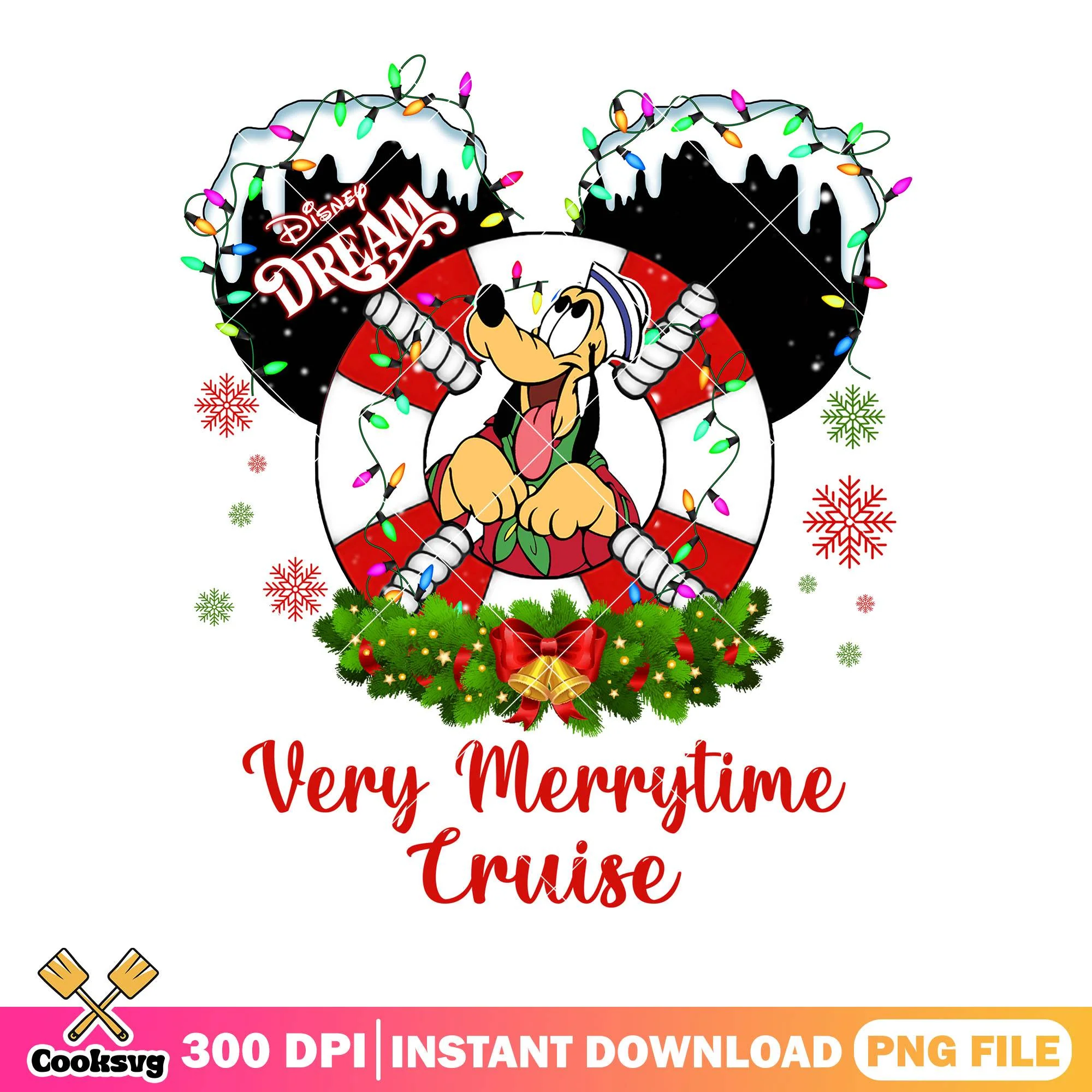 Disney dream christmas png, pluto png, mickey and friends png