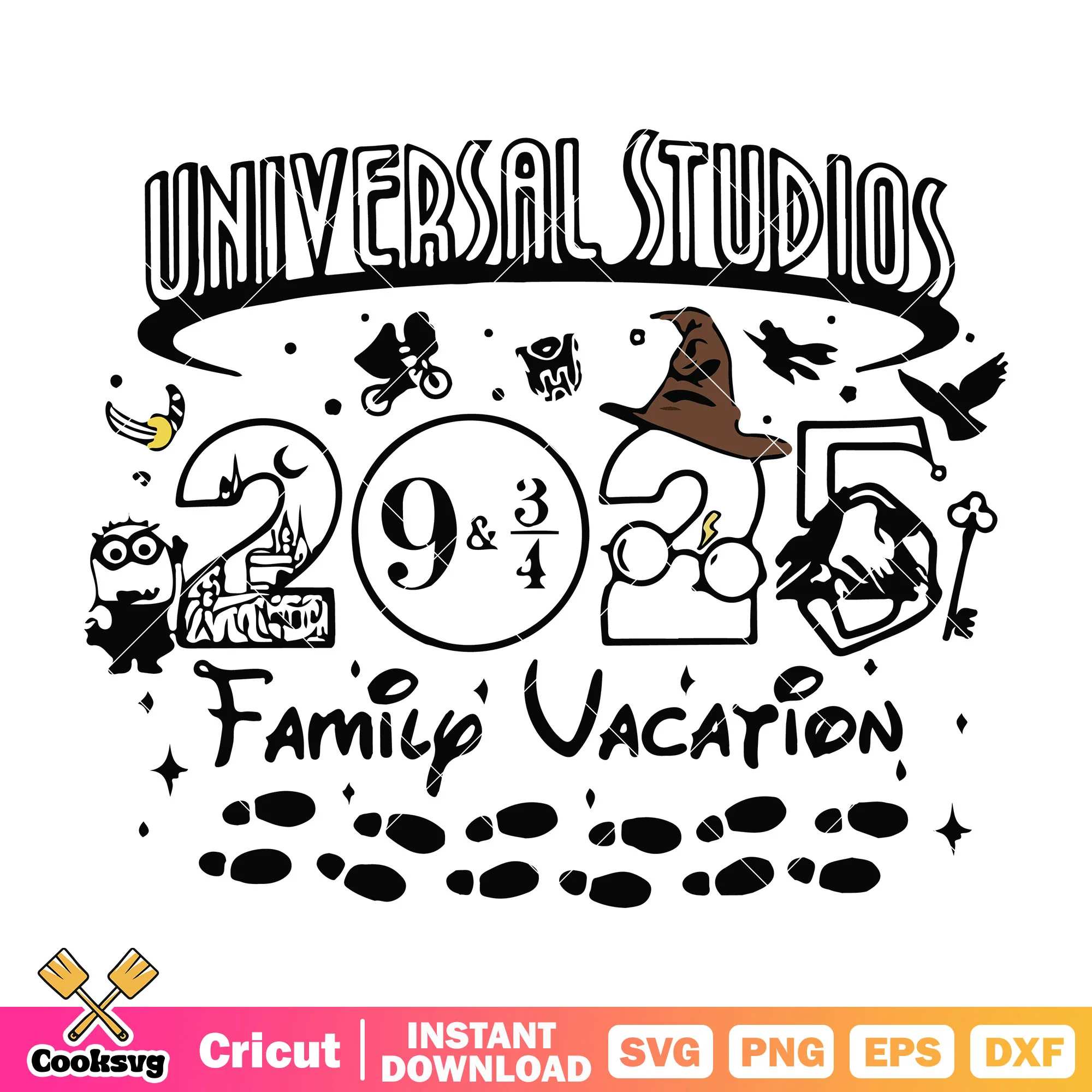 Disney family vacation universal studios 2025 svg, universal studios svg