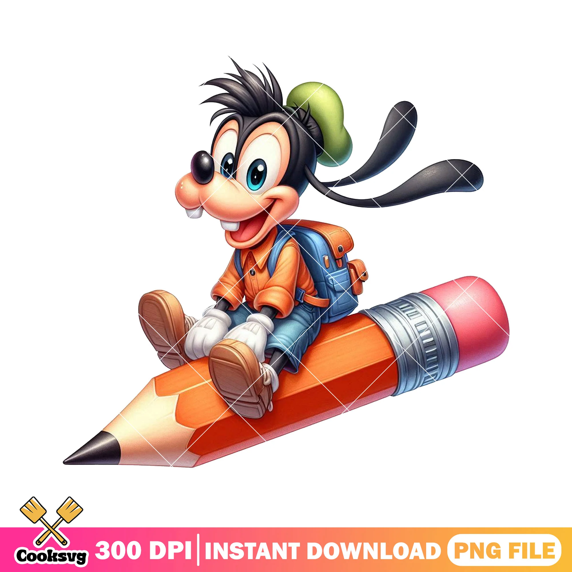Disney goofy big pencil png, disney goofy png, going back to school png