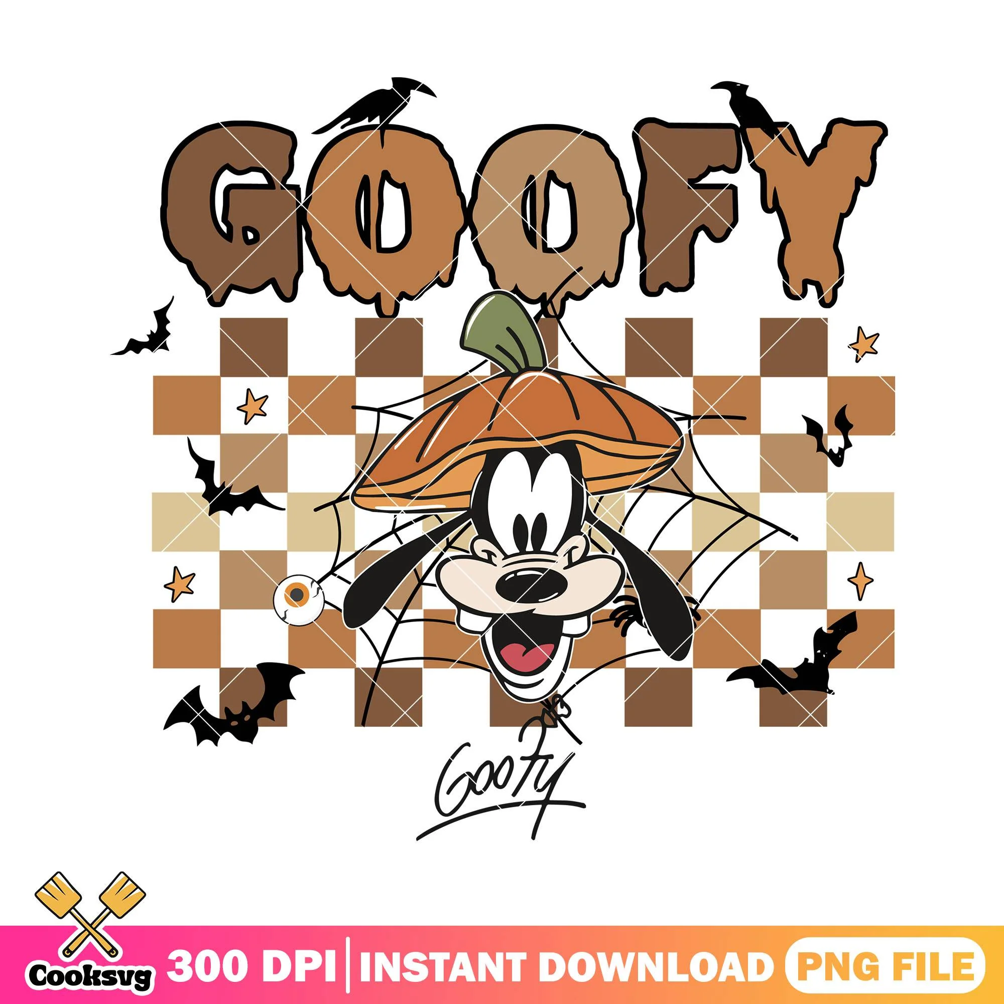 Disney goofy pumpkin png, halloween goofy png, disney land png