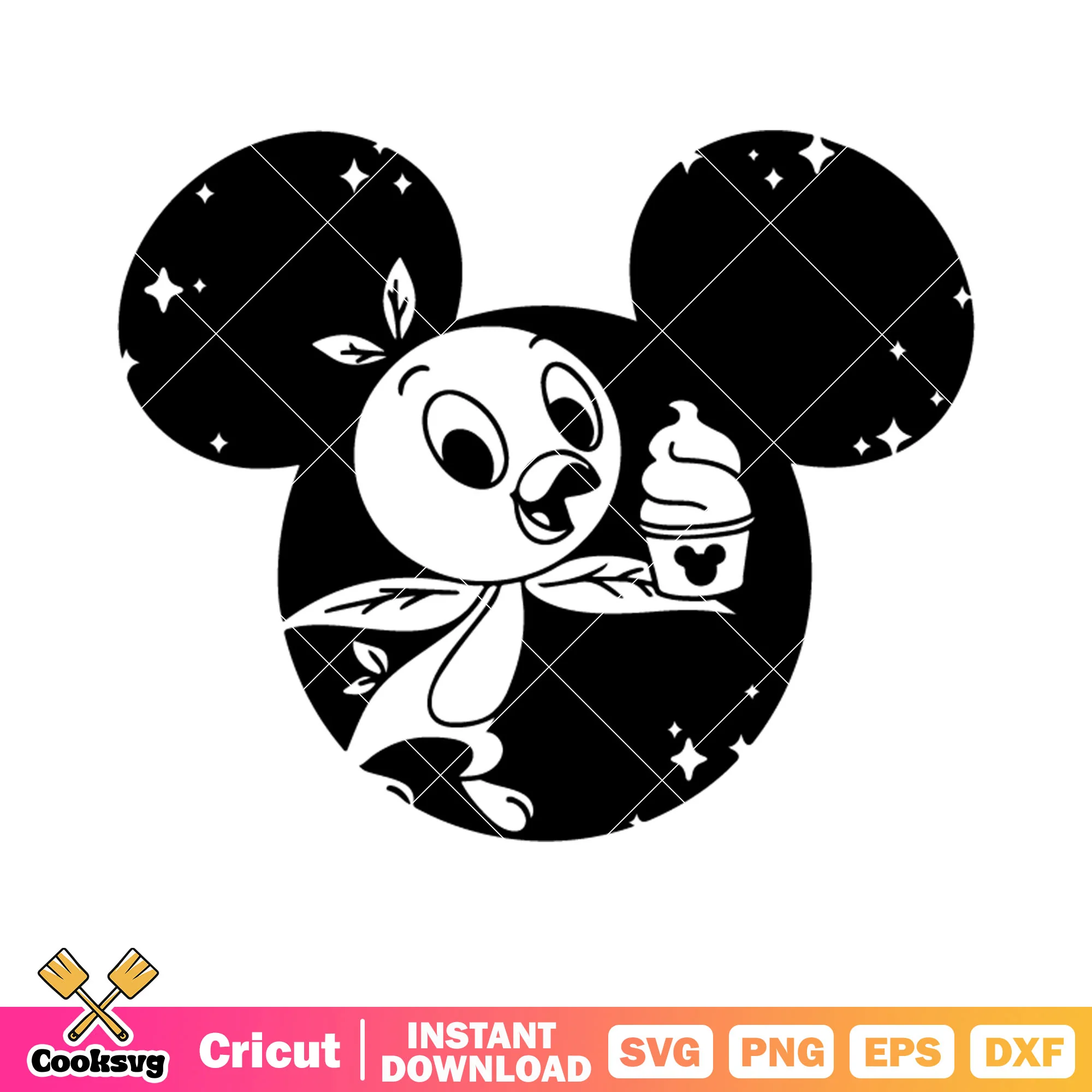 Disney icon icecream svg, orange bird svg, starry night svg