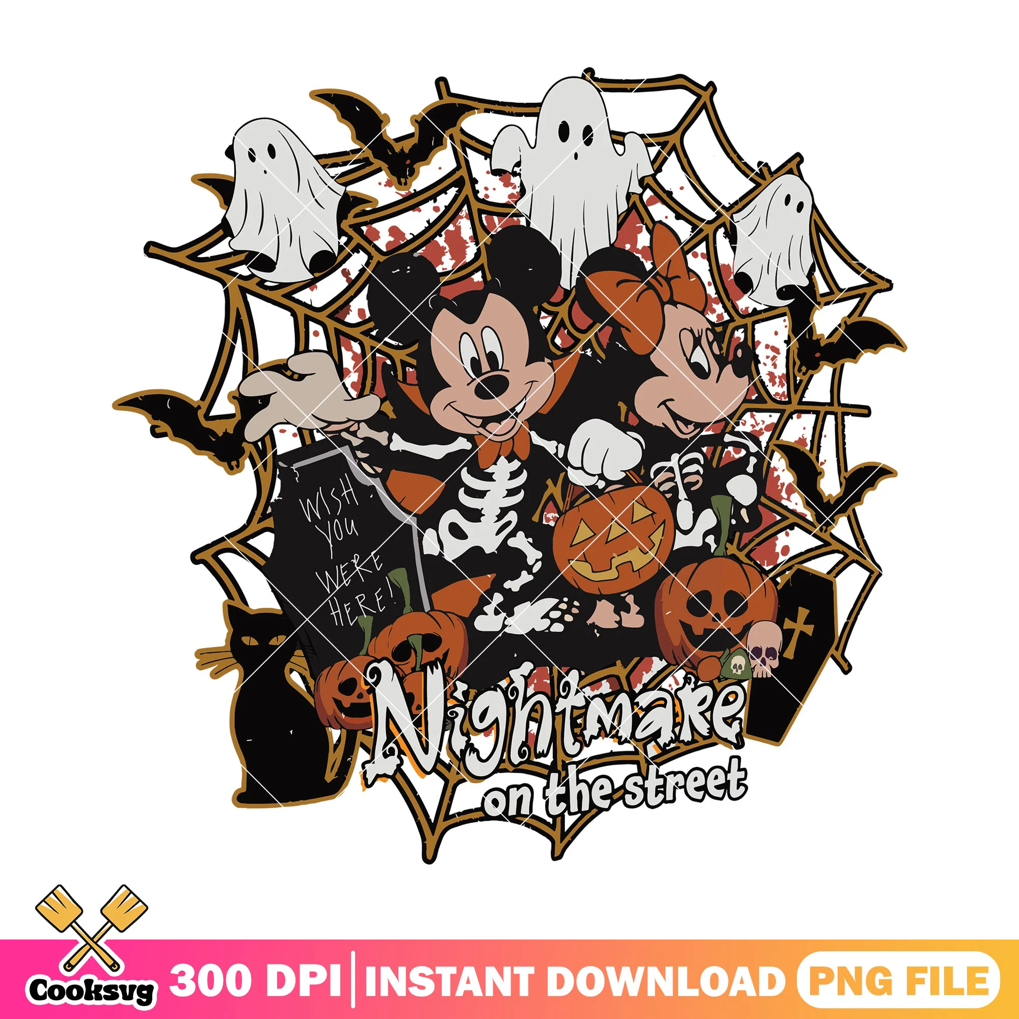 Disney mickey and minnie png, disney land png, halloween day png