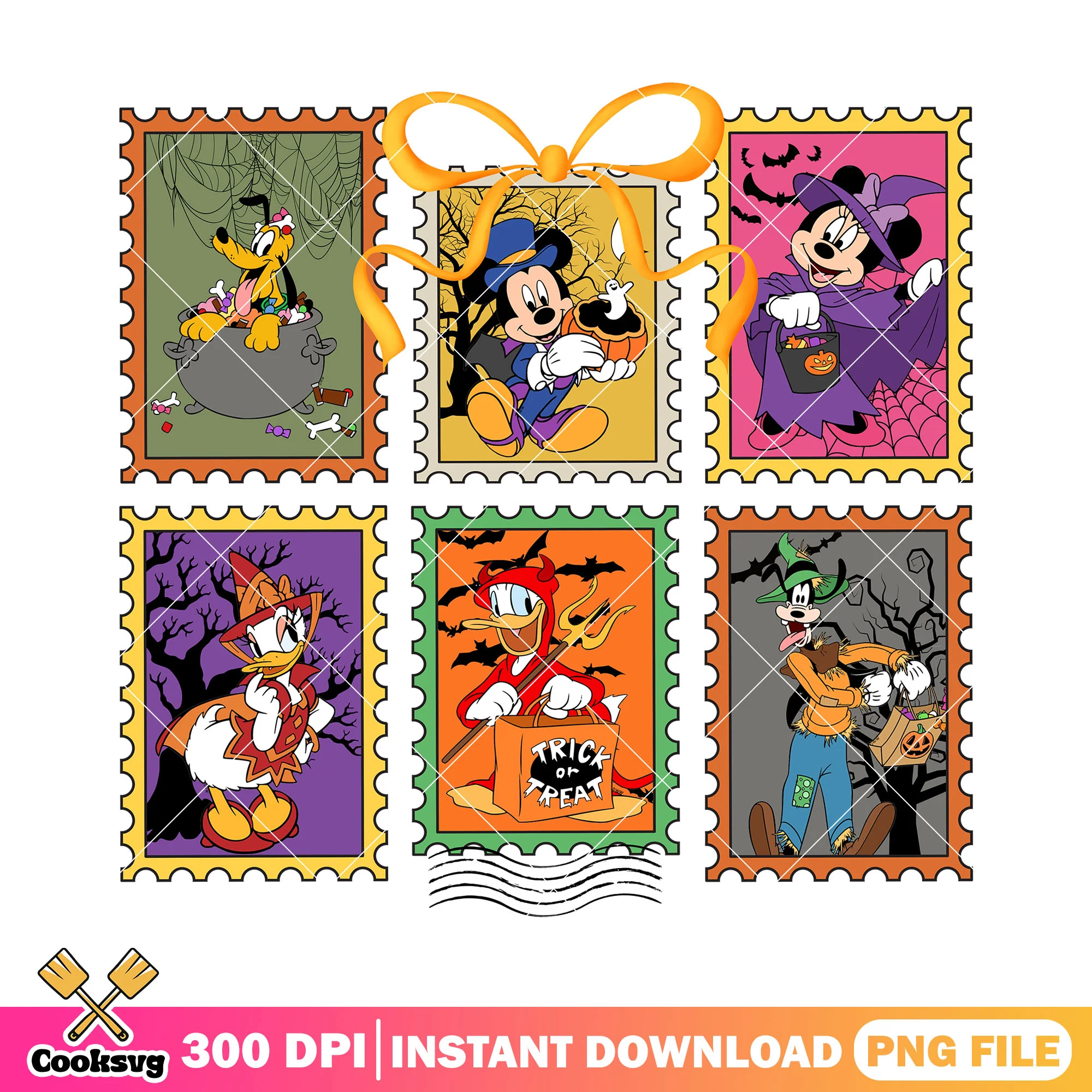 Disney mickey stamps png, mickey art png, halloween spirit png