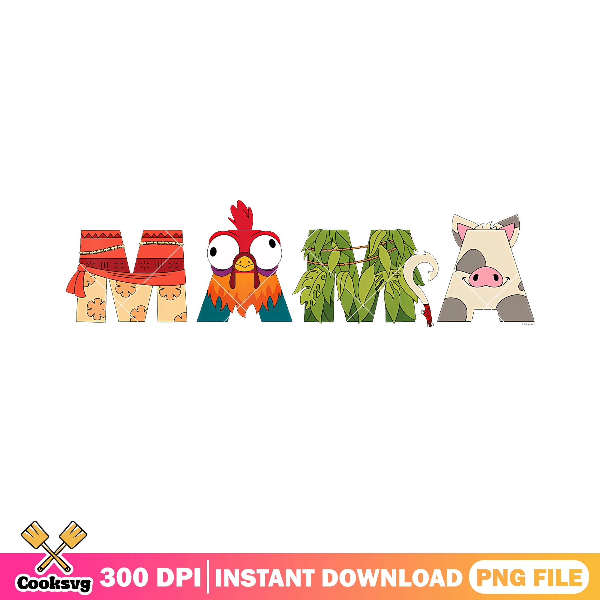 Disney Moana Letters Mama Birthday Gift png, moana 2 png, disney png