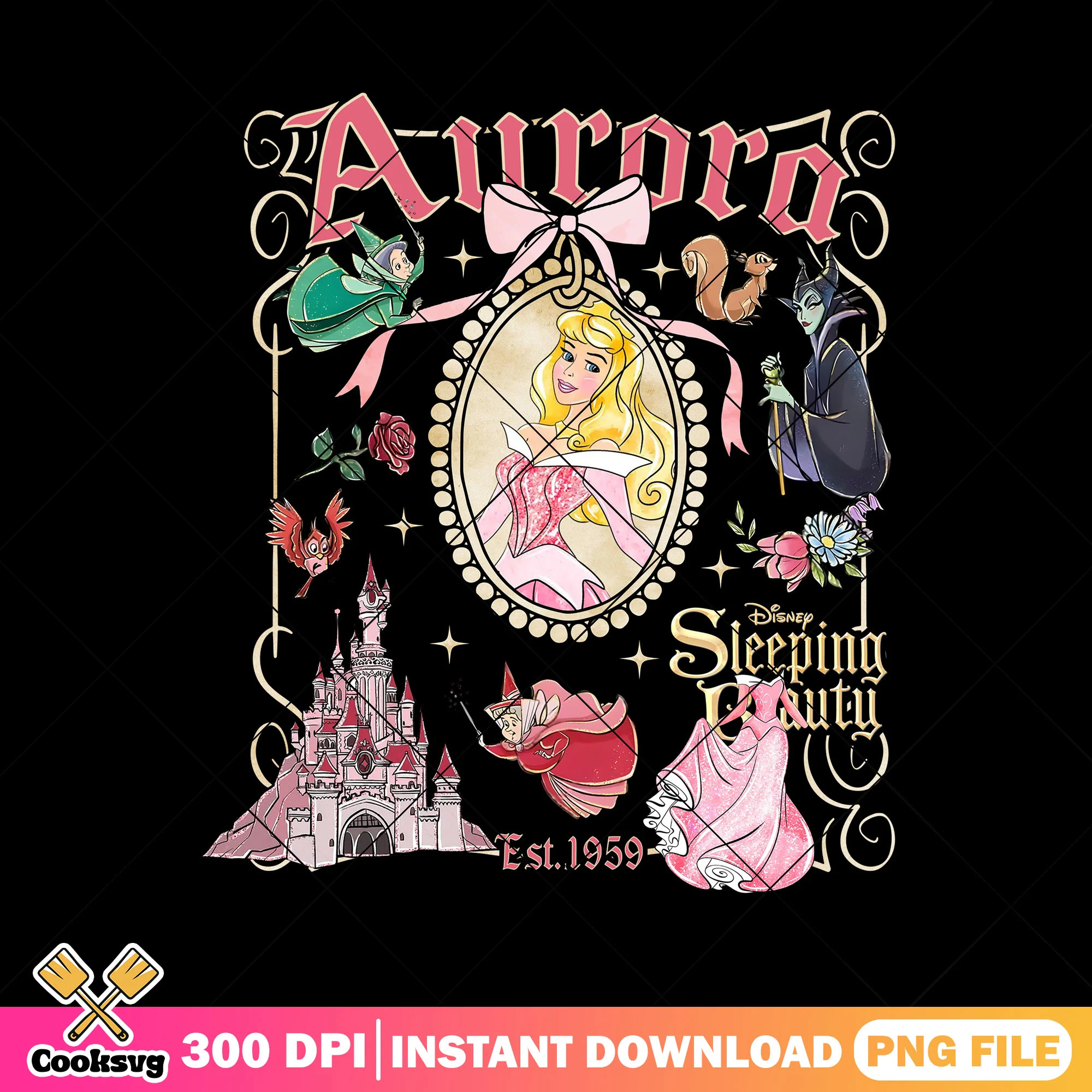 Disney Princess Aurora EST 1950 PNG, Disney Princess PNG, Princess Aurora PNG