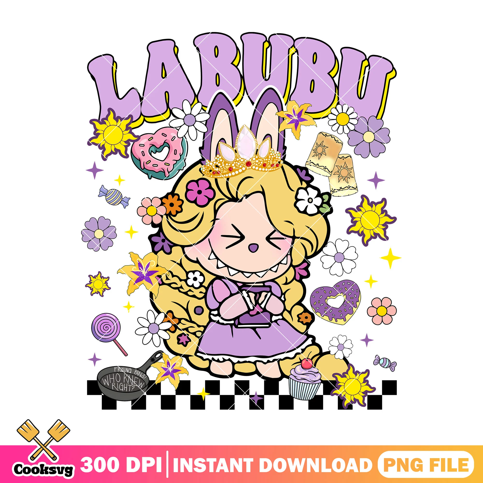Disney princess labubu png, happy labubu png, labubu png