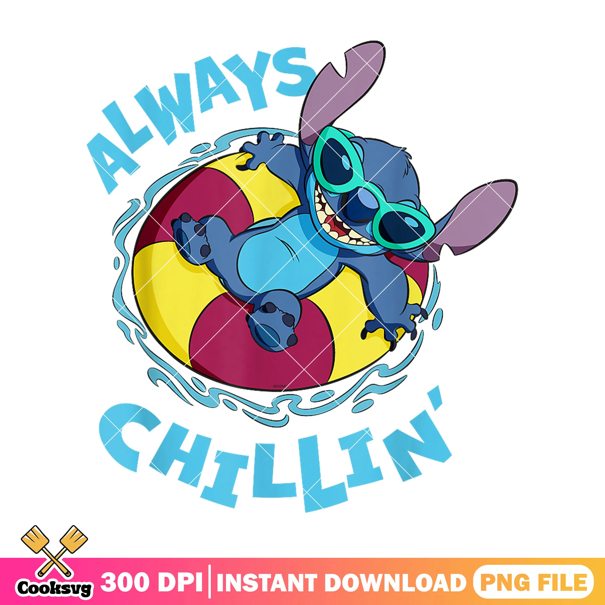 Disney stitch always chillin png, stitch chillin png, cute stitch png