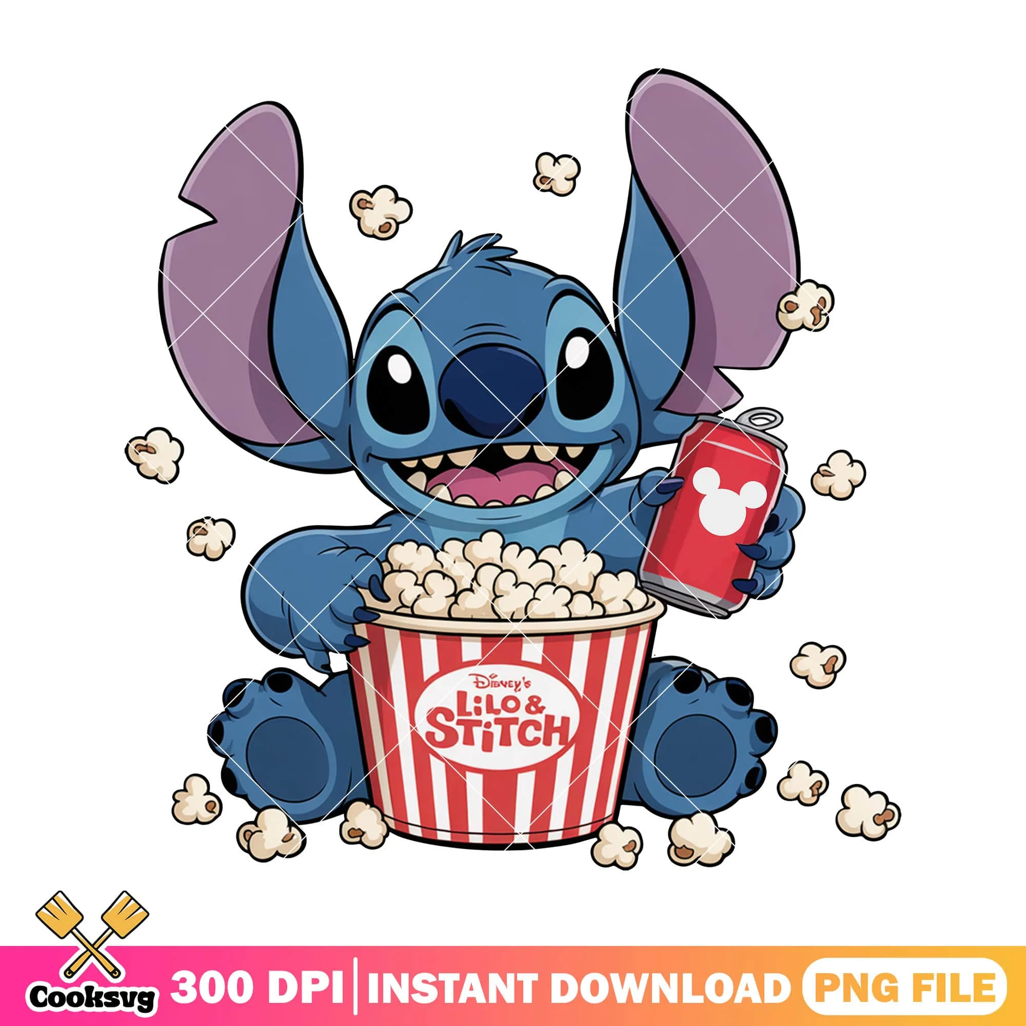 Disney stitch and lilo popcorn png, mickey stitch png, new stitch movie png