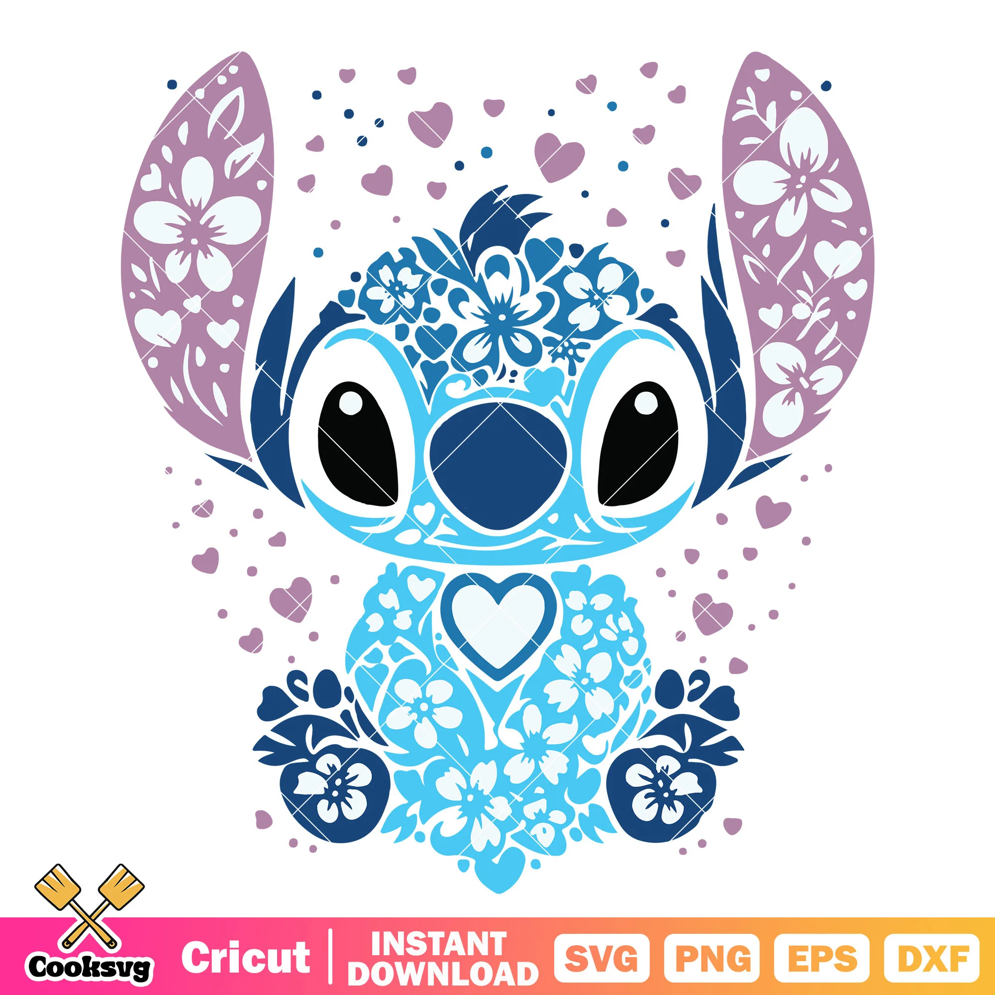Disney stitch love design svg, disney stitch svg, love stitch svg