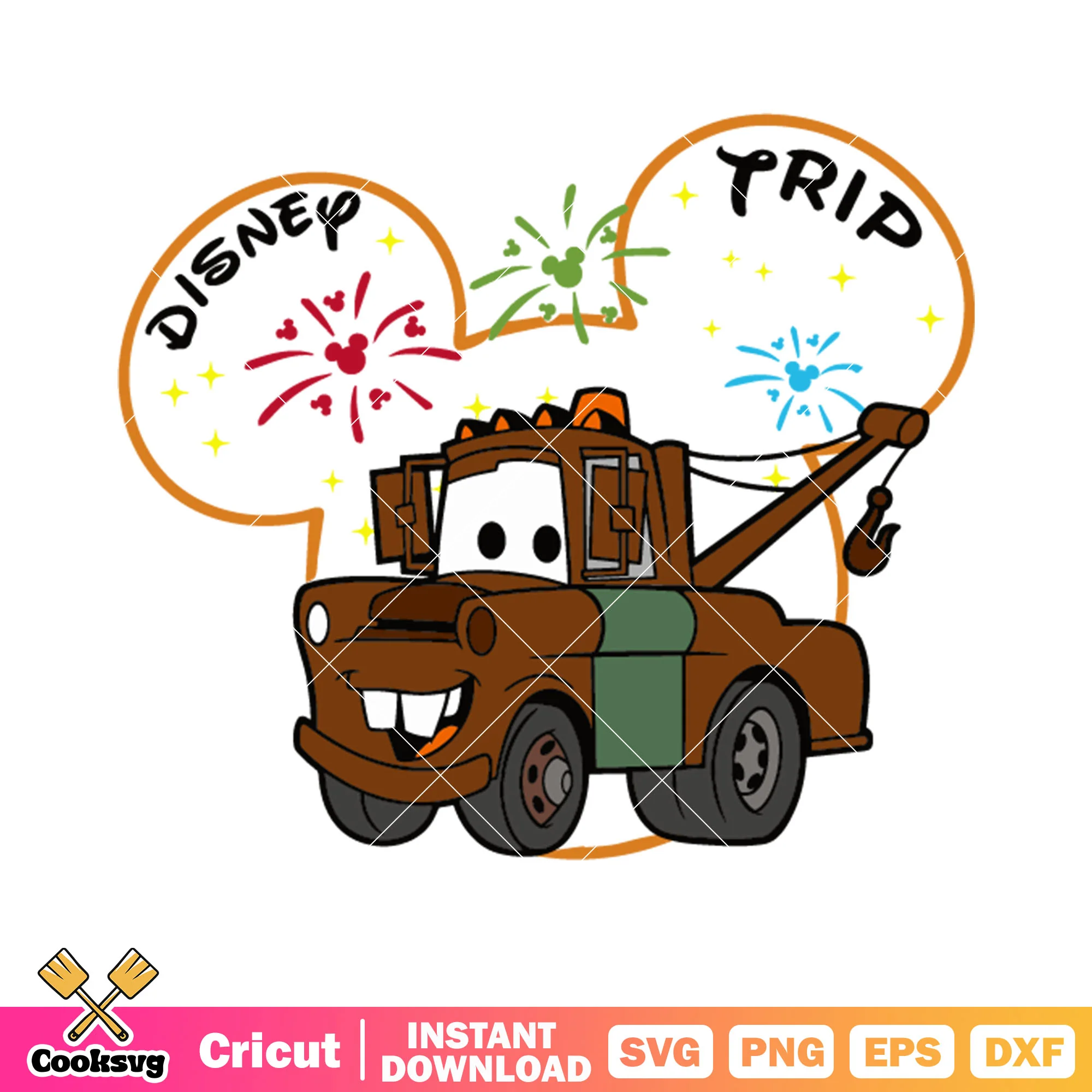 Disney trip svg, cars mater rescue squad svg, firework svg