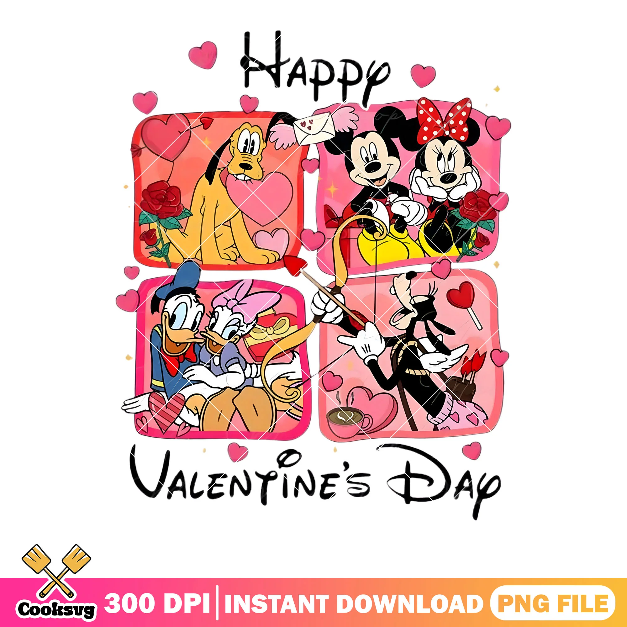 Disney valetines day png, happy valentine day png, mickey mouse png
