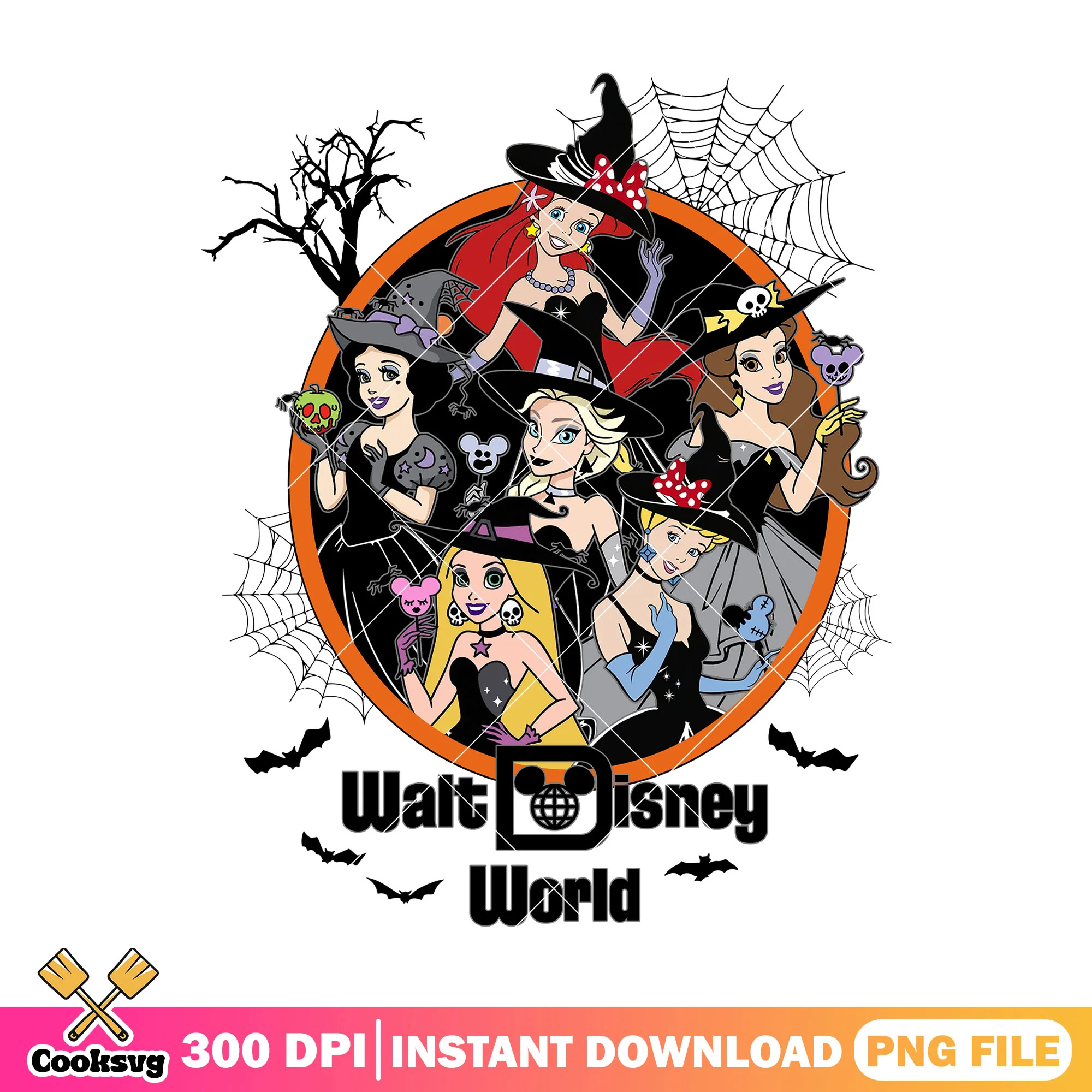 Disney witches collection png, disney halloween png, princess disney png