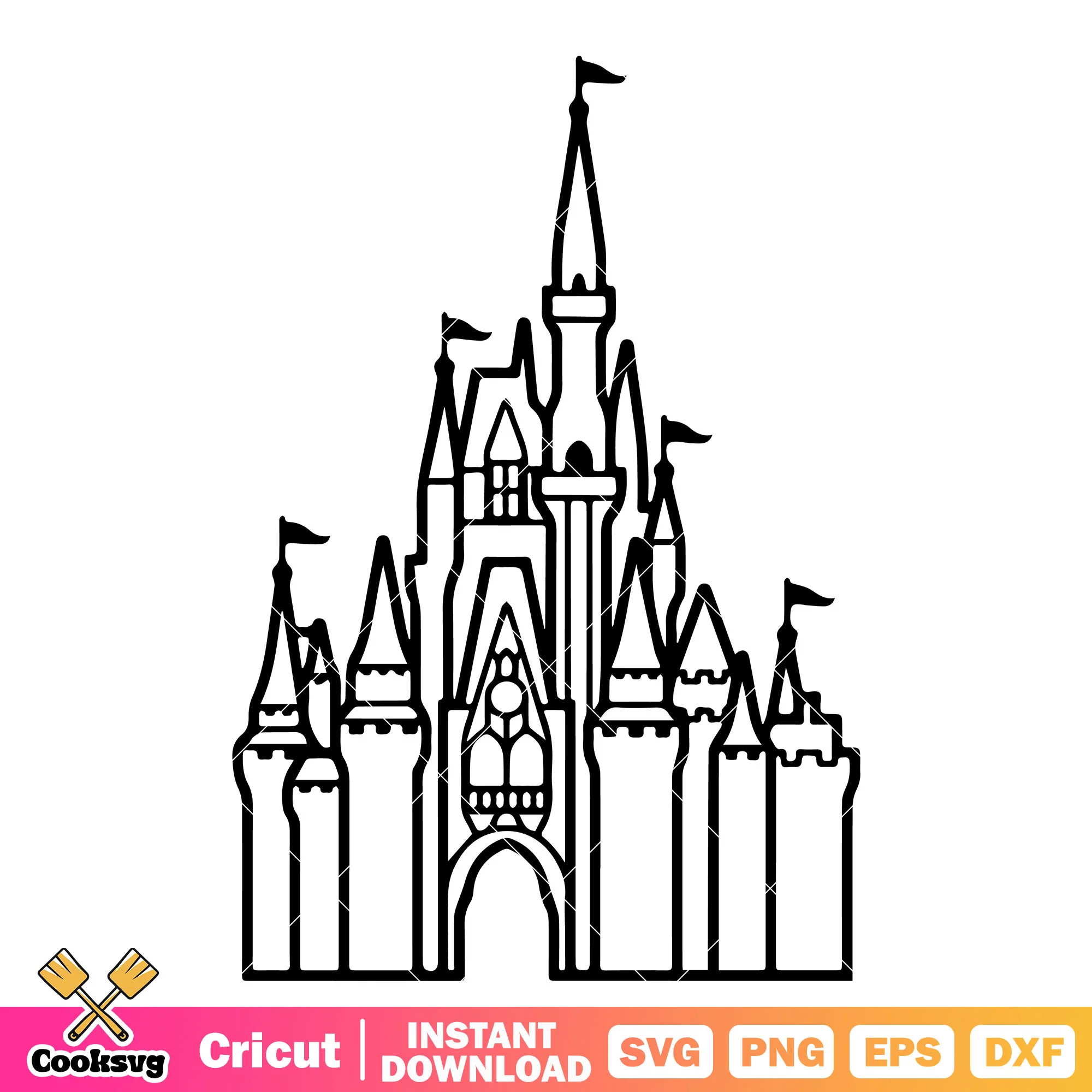 Disney world castle black svg, disney castle svg, disney world svg