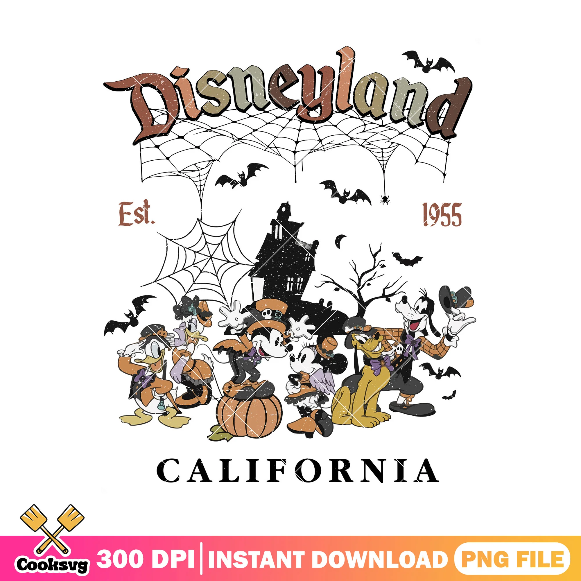 Disneyland 1955 design png, halloween drawings png, disney land png