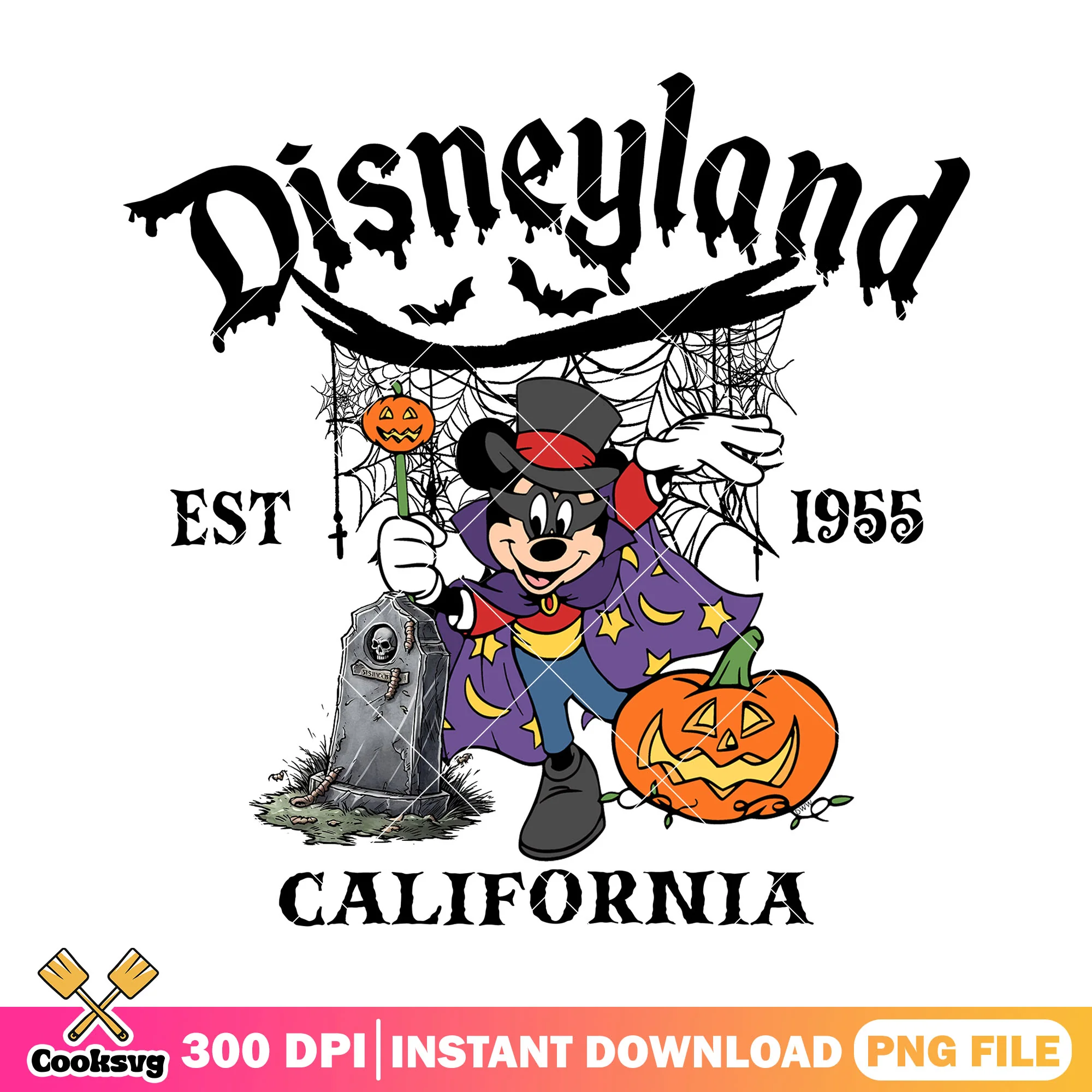Disneyland 1955 design png, disney mickey png, happy halloween png