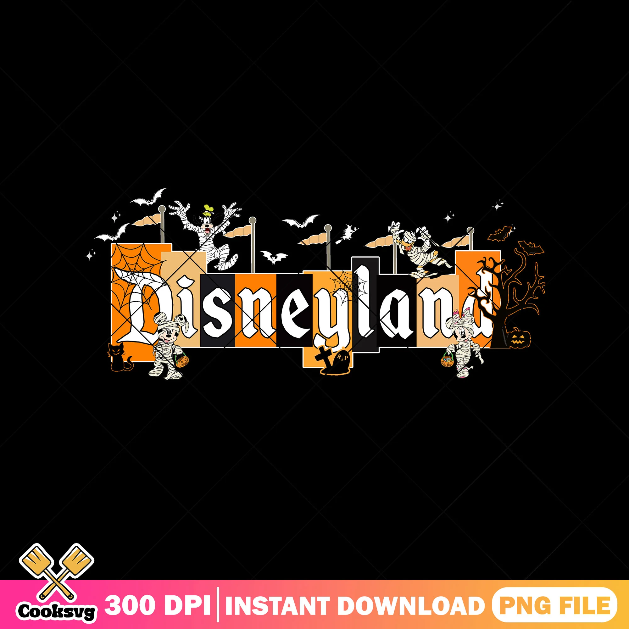 Disneyland autumn halloween png, disney land png, halloween spirit png